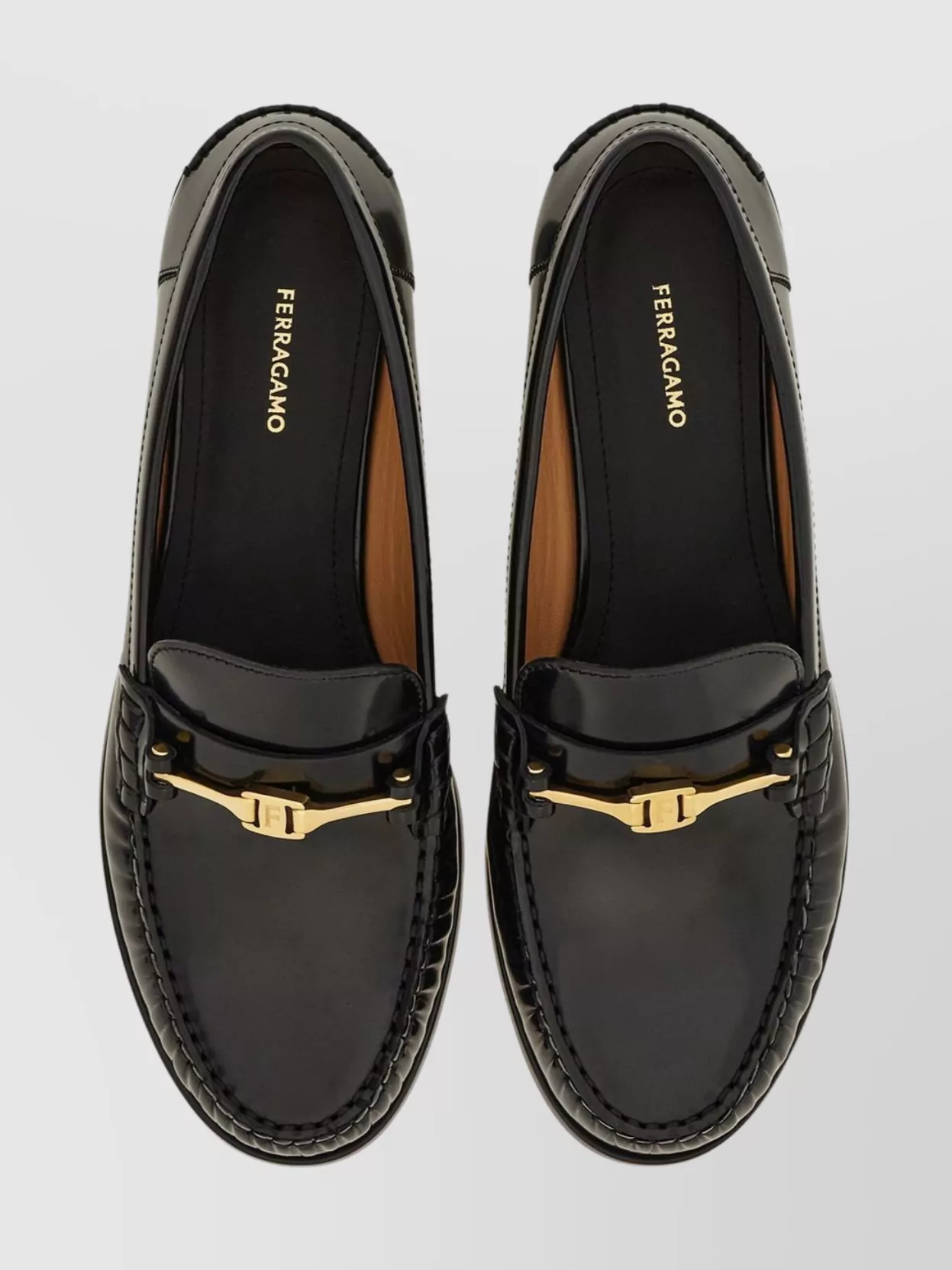 Ferragamo Loafers Polished Calfskin Golden Detail