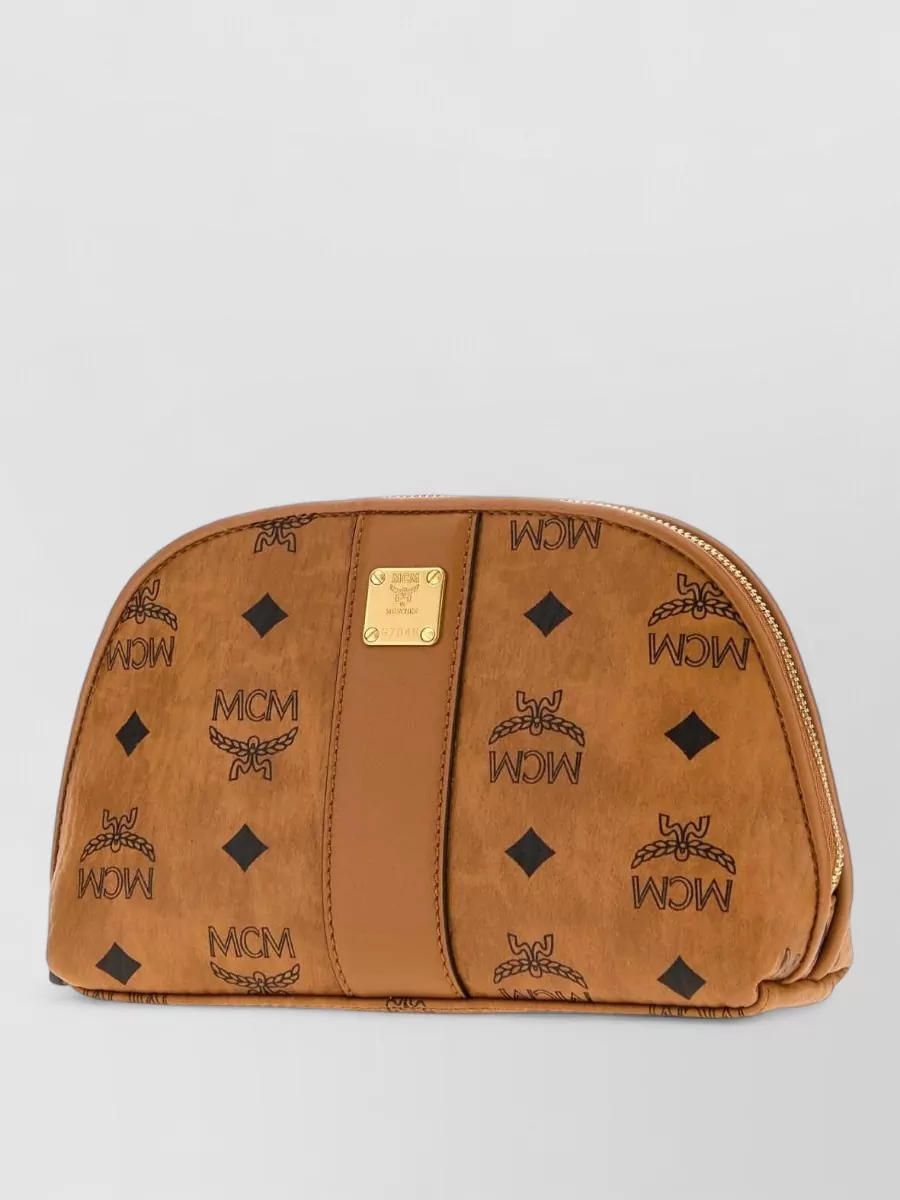 Mcm aren printed canvas clutch bag