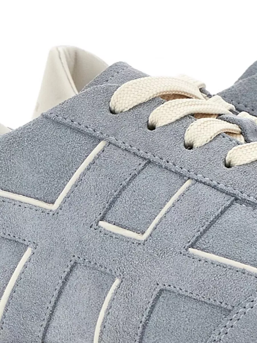 Hogan Olympia Suede Sneakers Signature Rubber Sole In Gray
