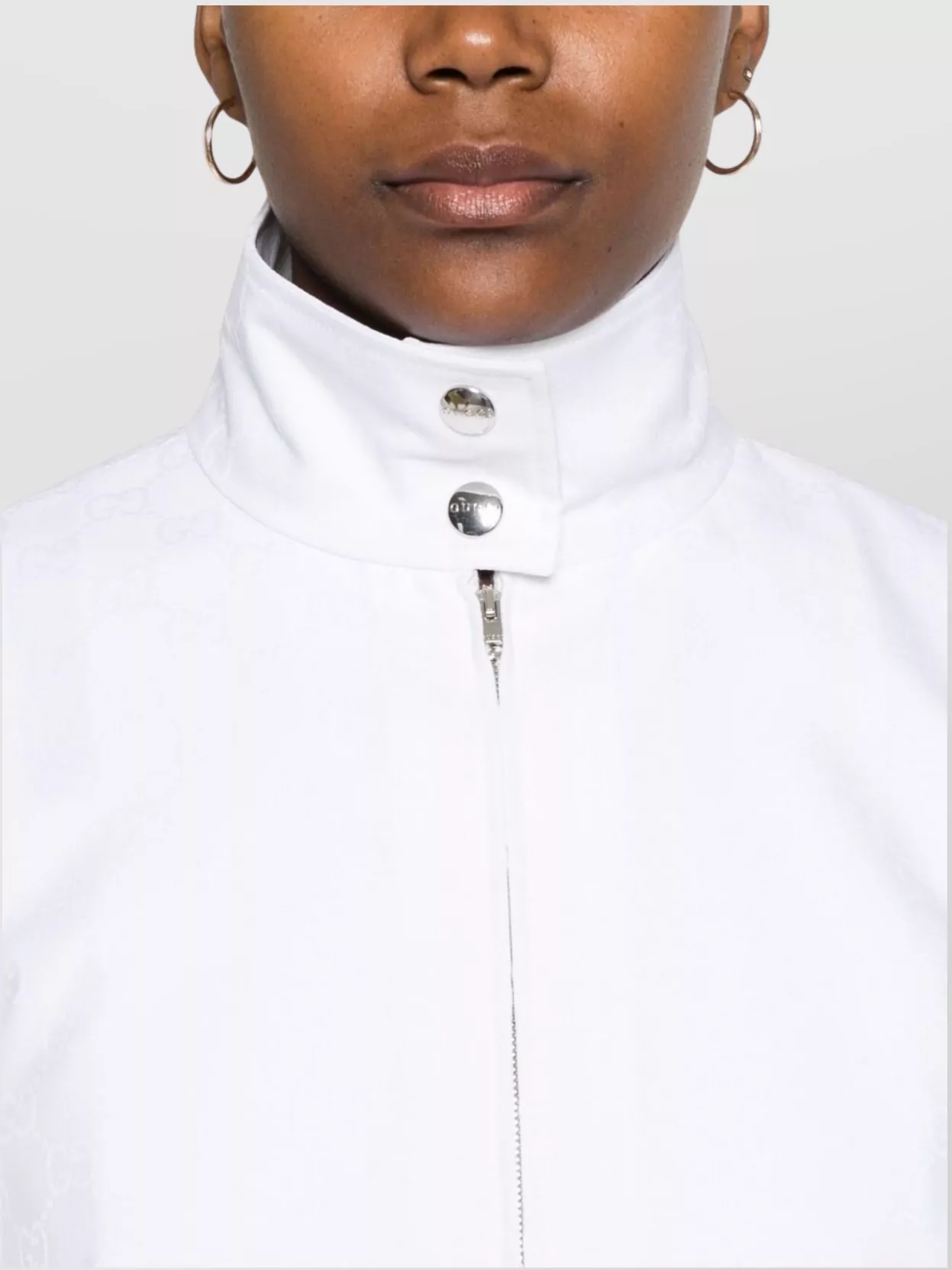 Gucci Jacquard Sweatshirt With Band Collar And Pockets
