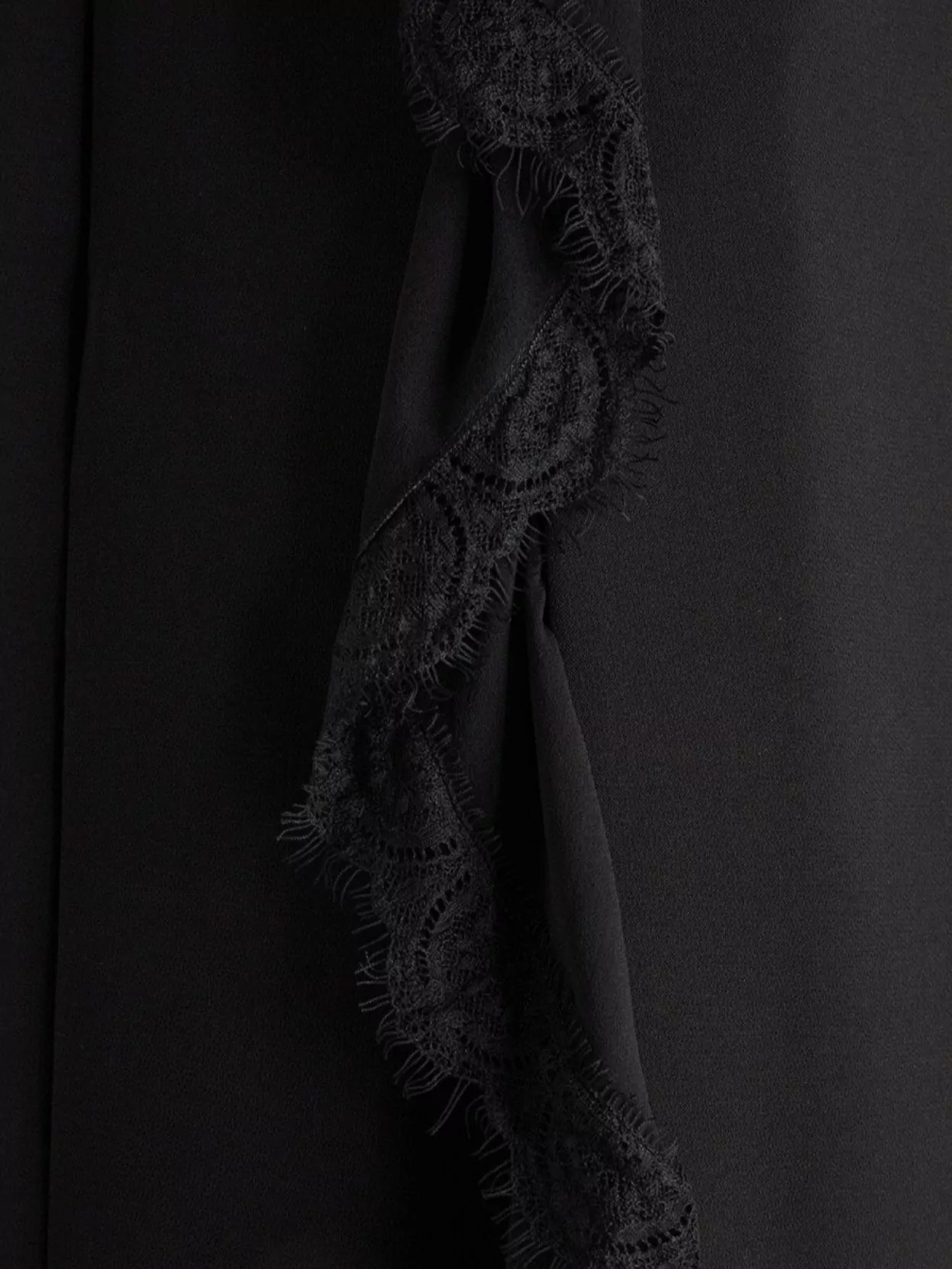 Alberta Ferretti Cady Midi Dress With Lace Trim In Black
