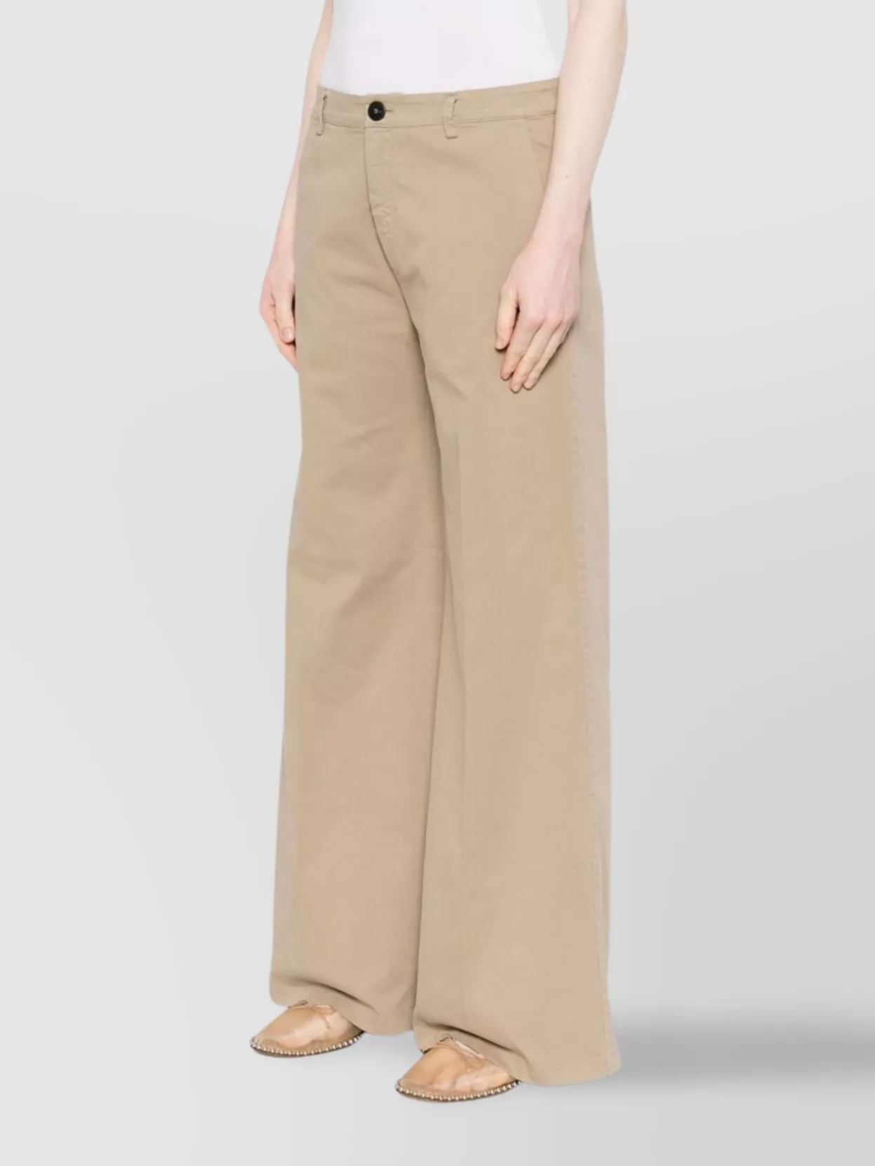 Shop Forte Forte Wide-leg Cotton Trousers With Multiple Pockets