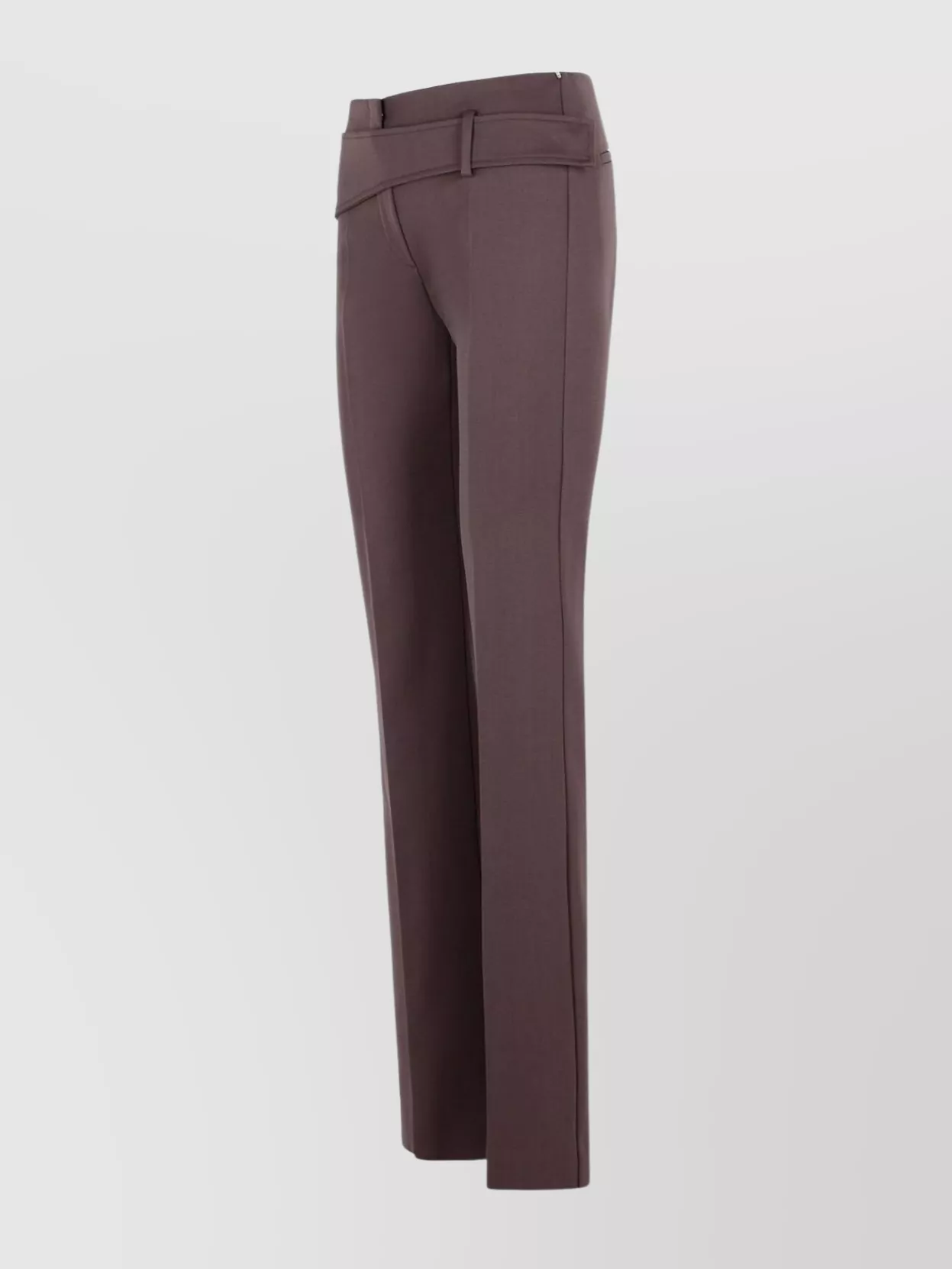 Sportmax Slim Trousers Asymmetric Belt In Burgundy