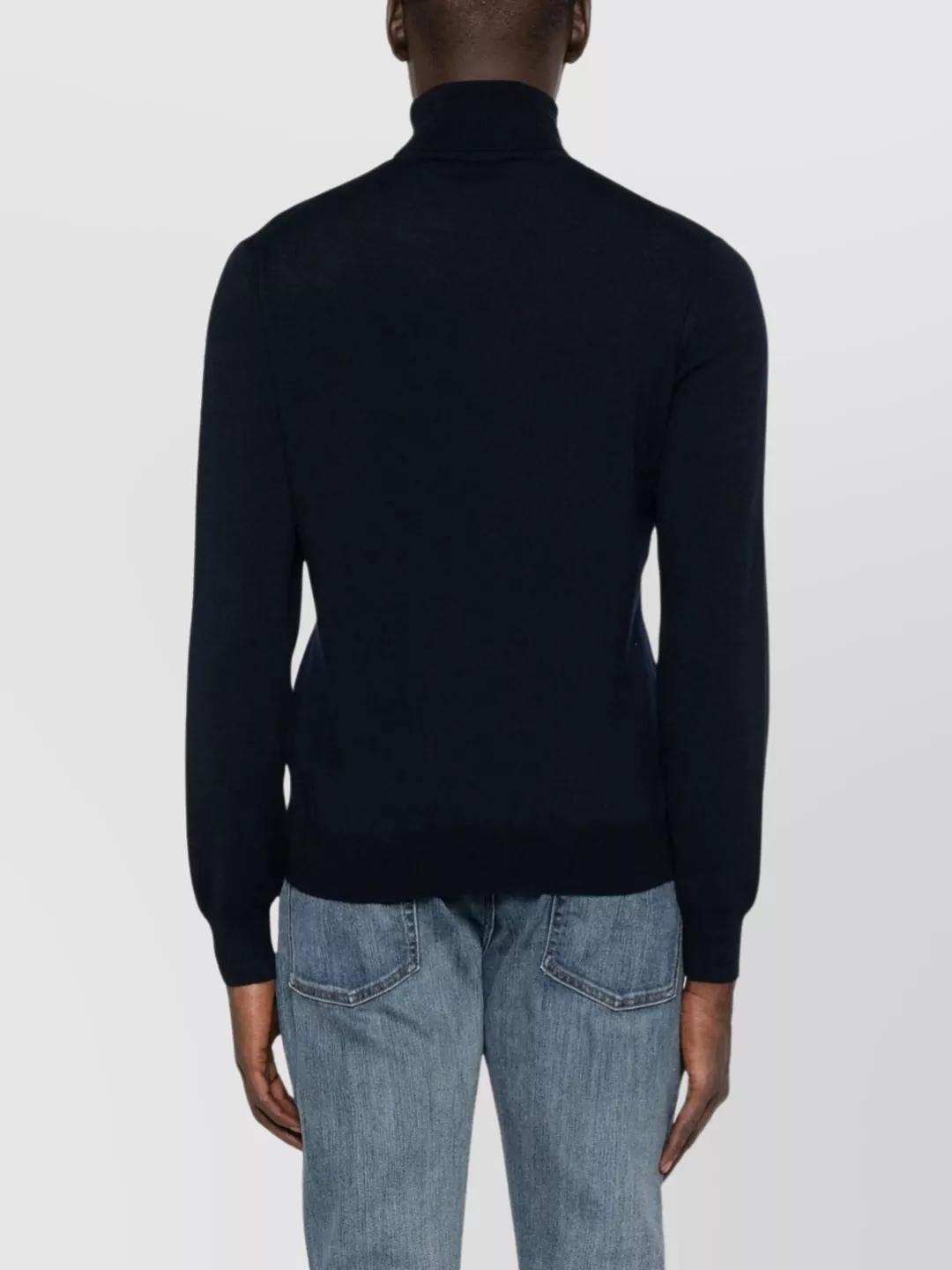 Tagliatore Turtleneck Long Sleeve Knit Jumper In Black