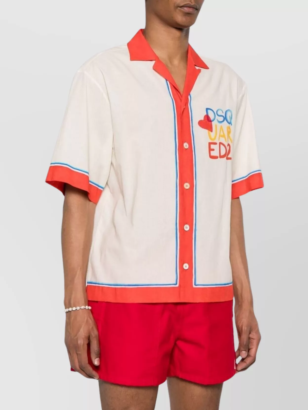 DSQUARED2 CASUAL SHIRT WITH CONTRAST COLLAR AND TRIM