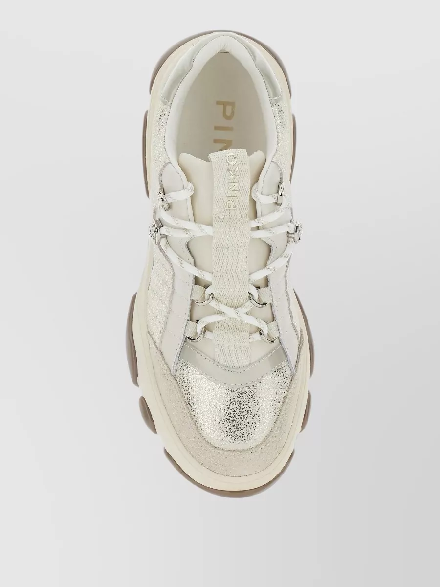 Pinko Leather Panelled Chunky Low-Top Sneakers