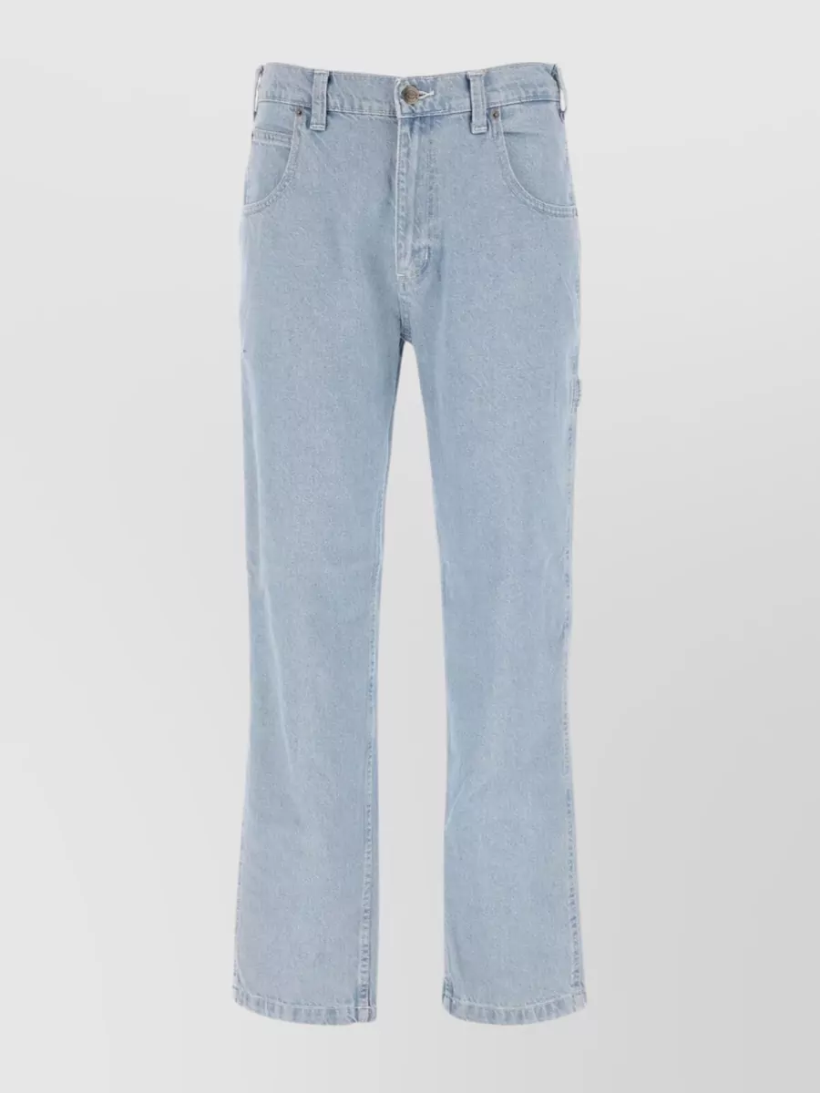 Shop Dickies Wide-leg Cropped Trousers With Multiple Pockets In Blue