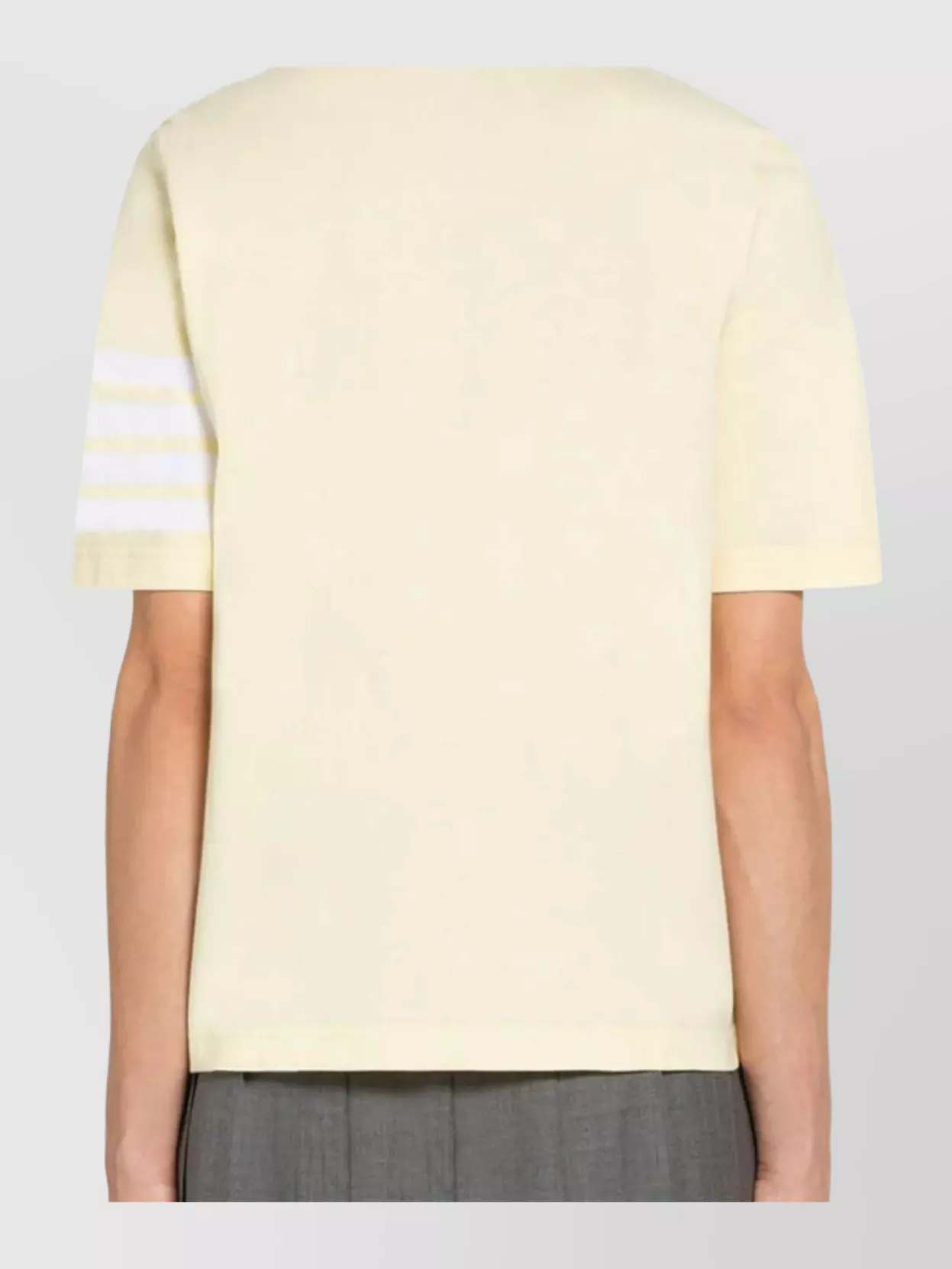 Thom Browne Short Sleeve Jersey T-Shirt With Four Bar Stripe