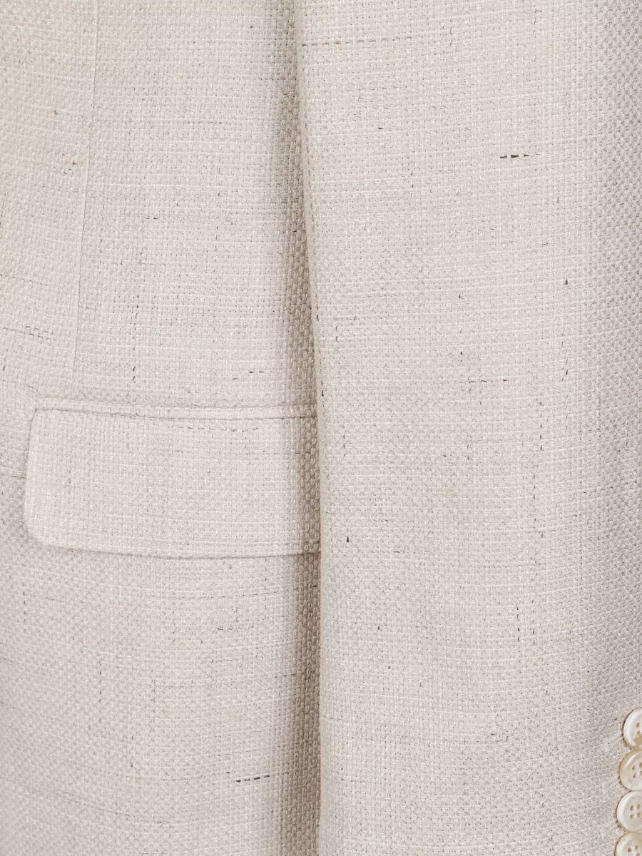 Brunello Cucinelli Deconstructed Wool Linen Jacket Buttoned Cuffs