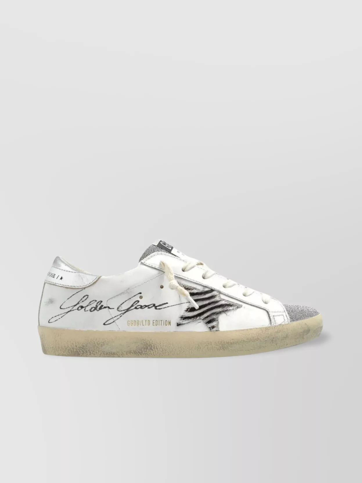 Golden Goose Leather crystal-embellished low-top sneakers