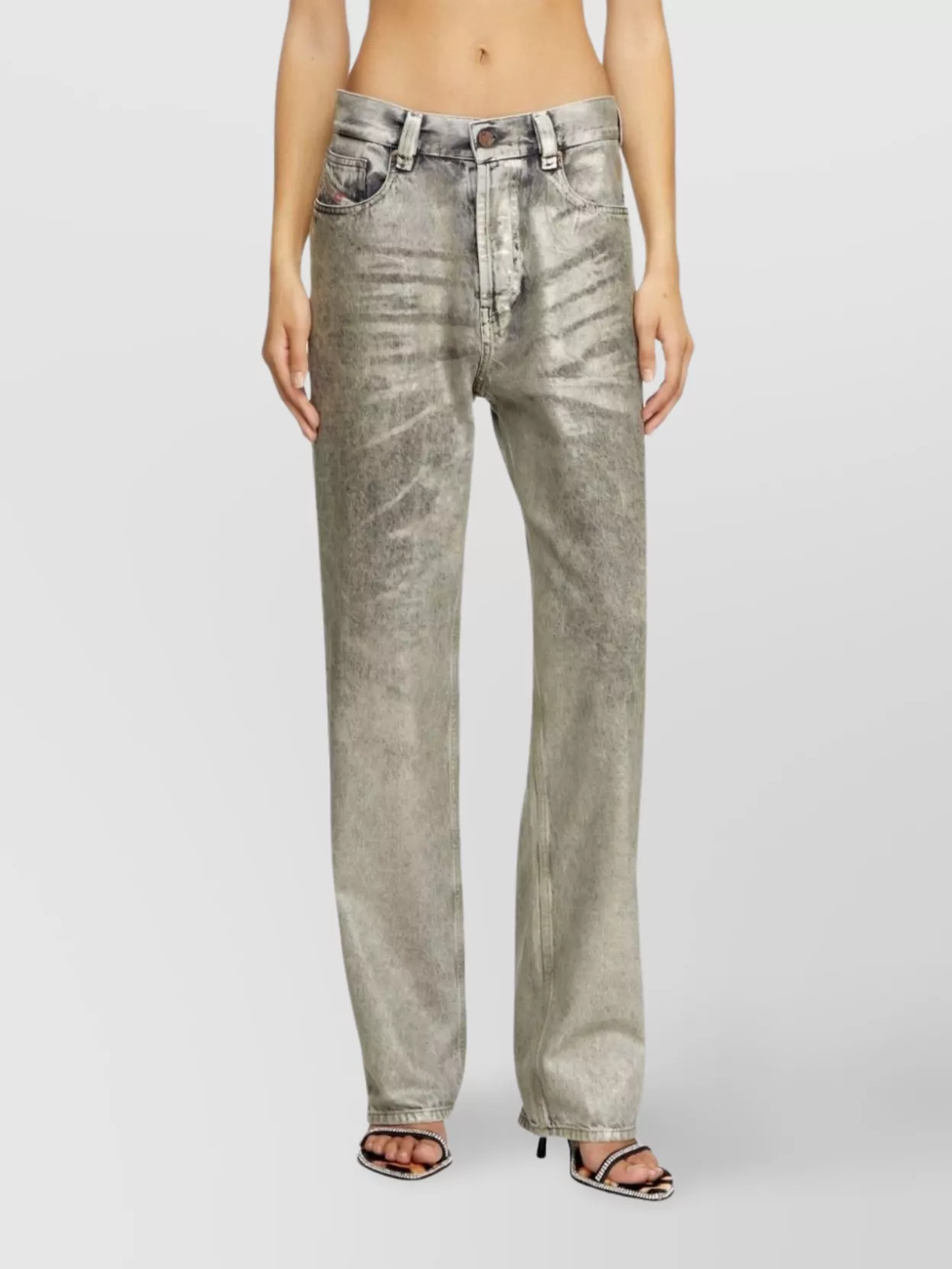 Diesel Whiskering Effect Wide Leg Trousers