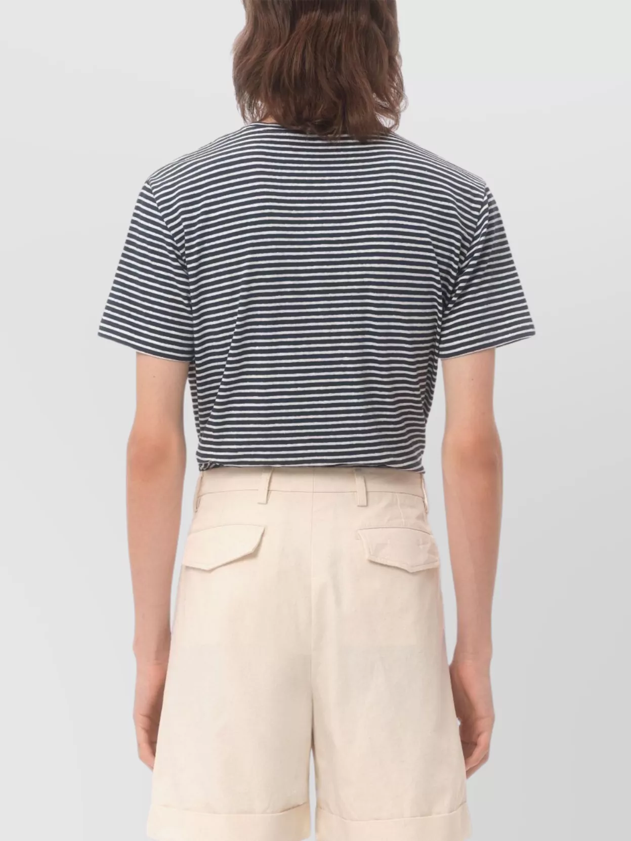 Valentino Cotton And Linen Striped T-Shirt