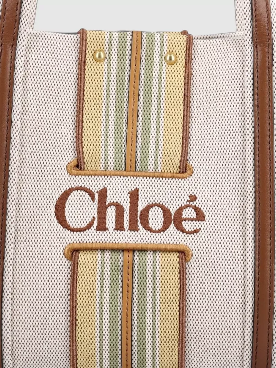 Chloé Woody Small Canvas Beach Bag