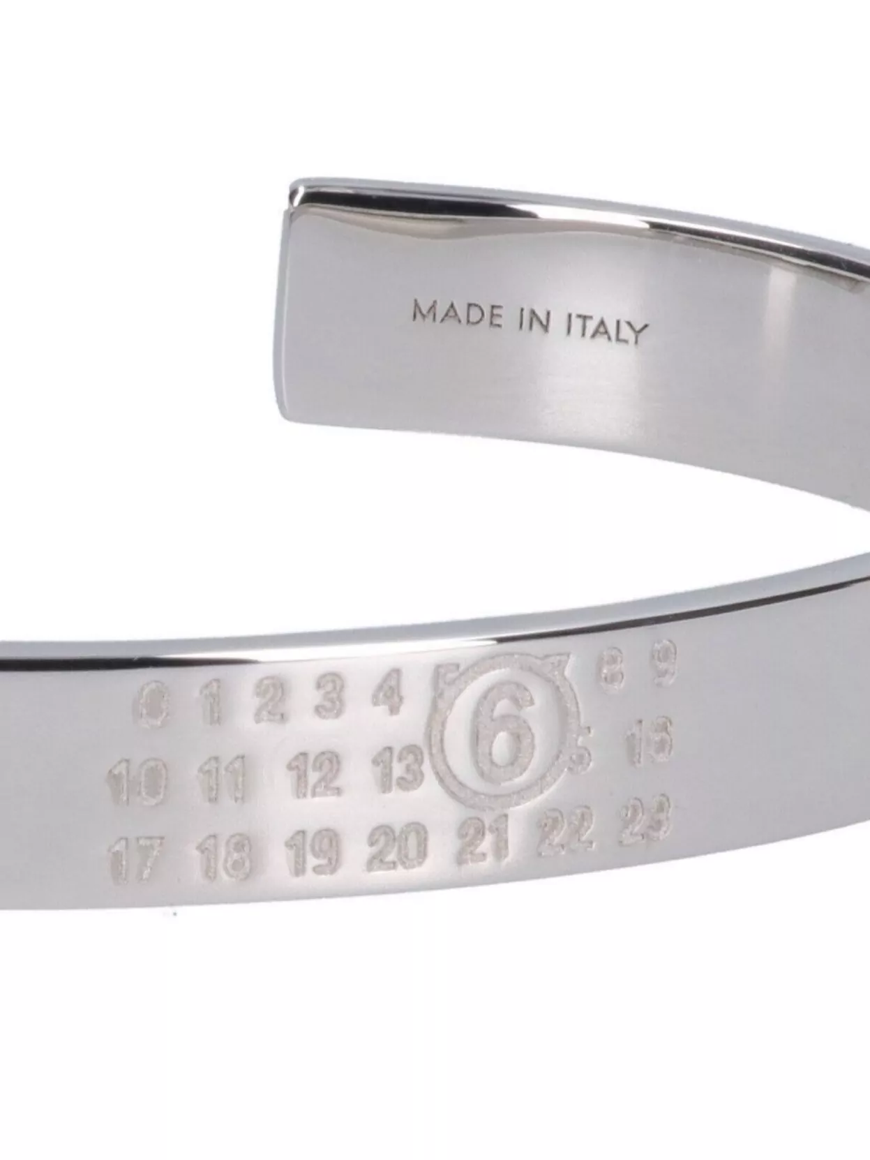 Mm6 Maison Margiela Engraved Open Cuff Bracelet Polished Finish