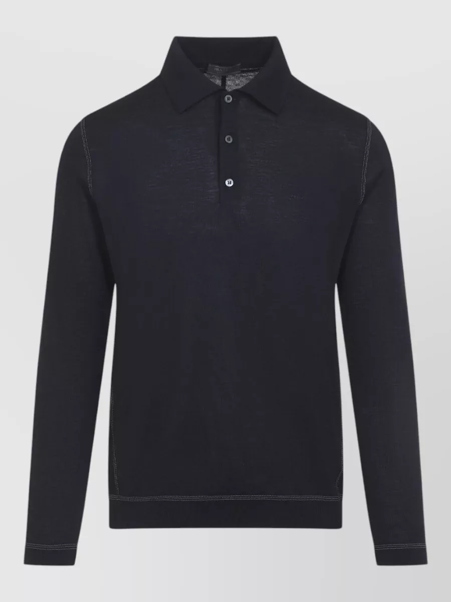 Prada wool long-sleeve polo sweater