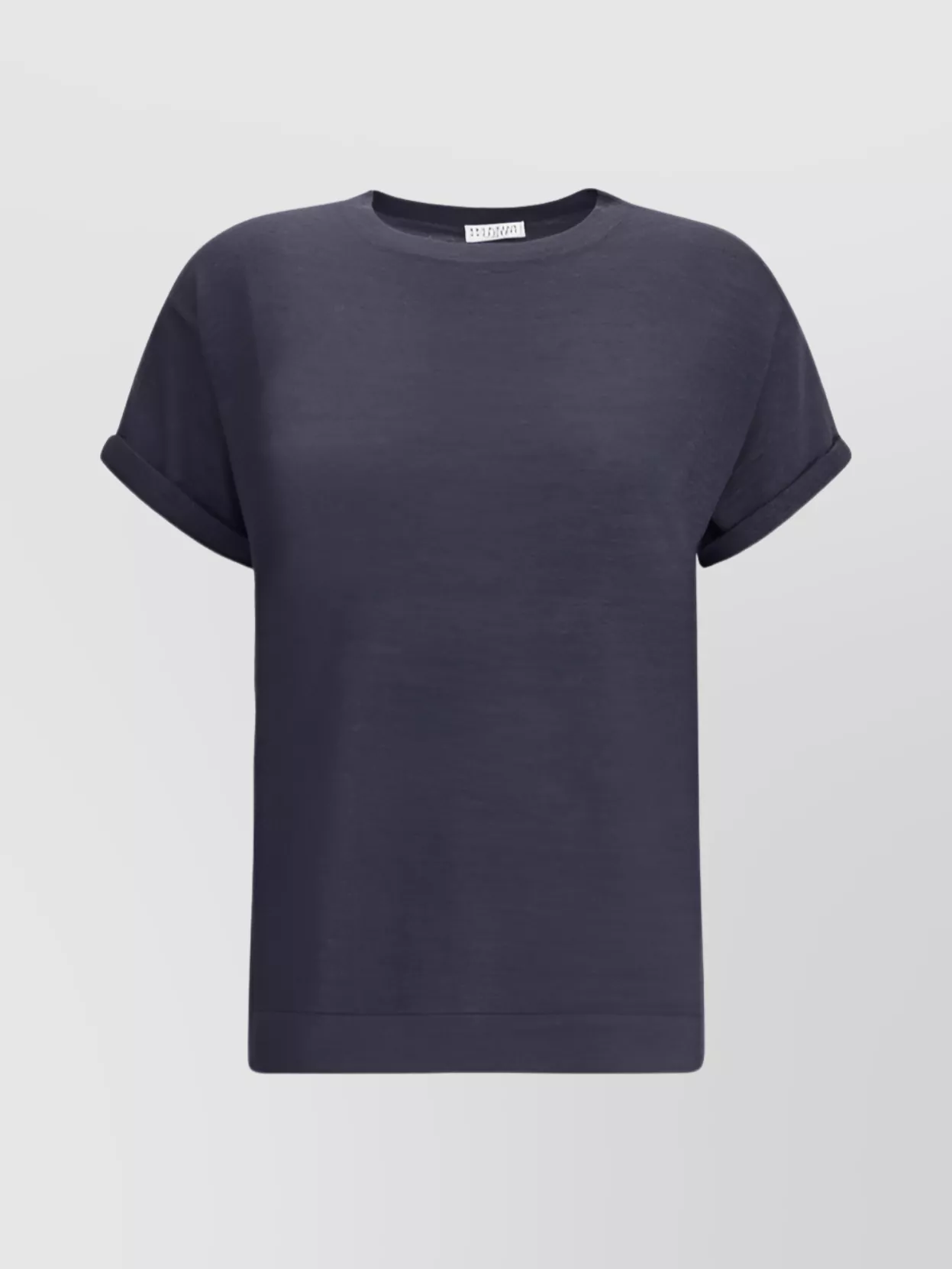 Brunello Cucinelli Shimmering Knit T-shirt Rolled Sleeves