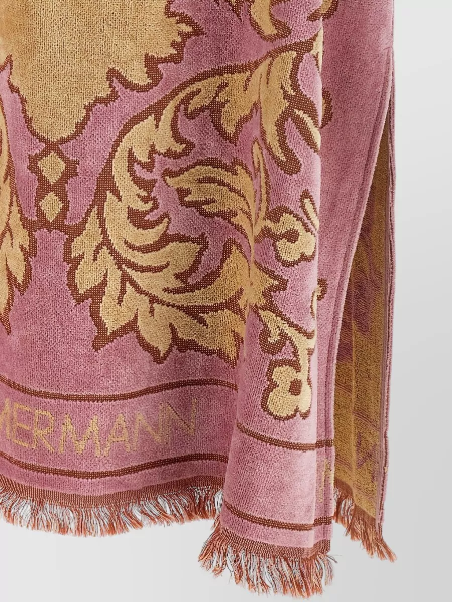 Zimmermann Cotton Floral-Jacquard Fringed Midi Beach Cover-Up