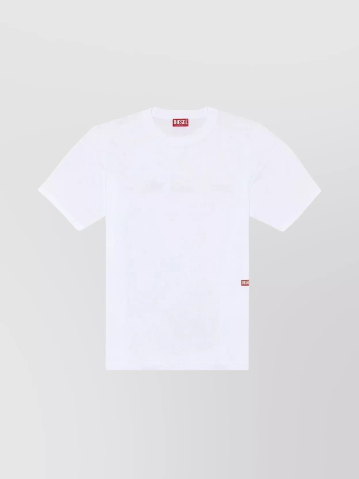 Shop Diesel Crewneck Distressed Graphic T-shirt N11 In White