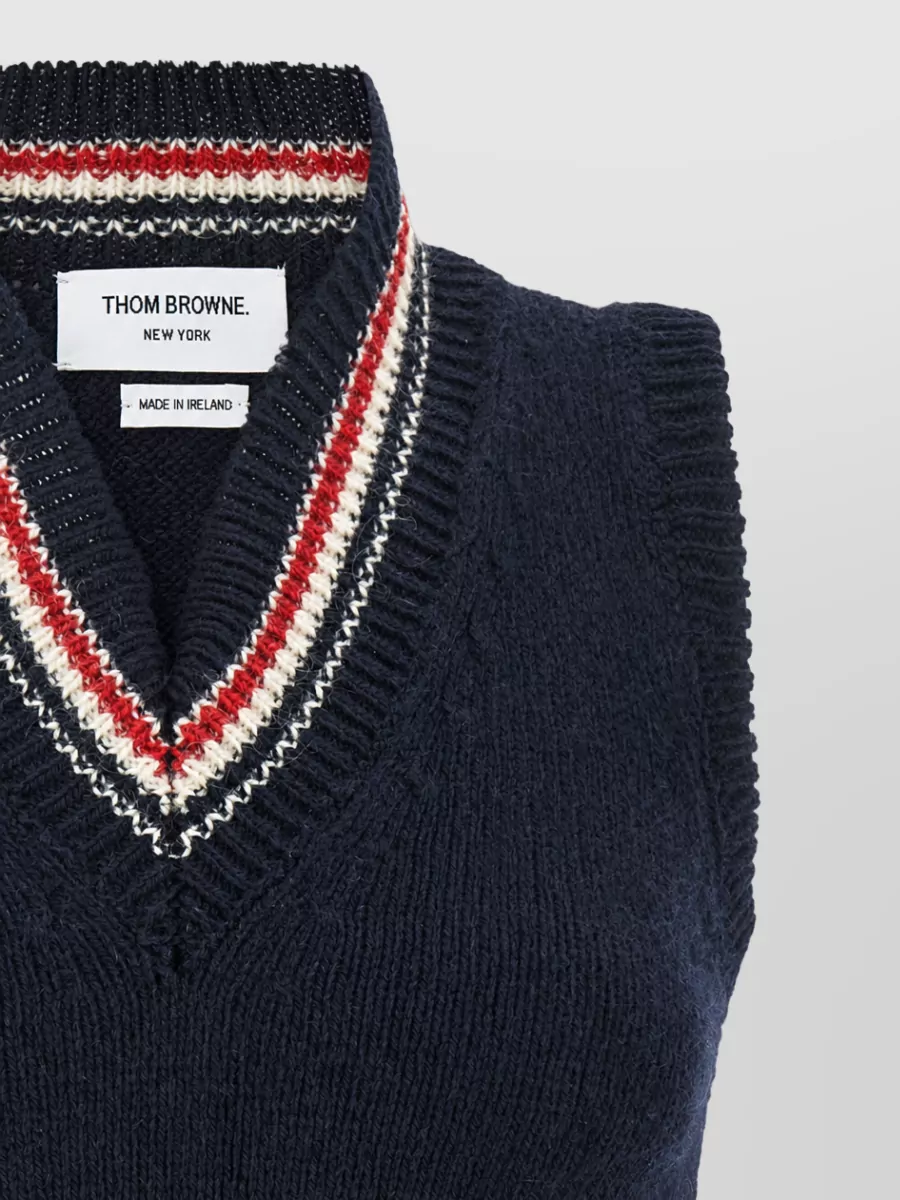 Thom Browne Wool Mohair Knitted Vest