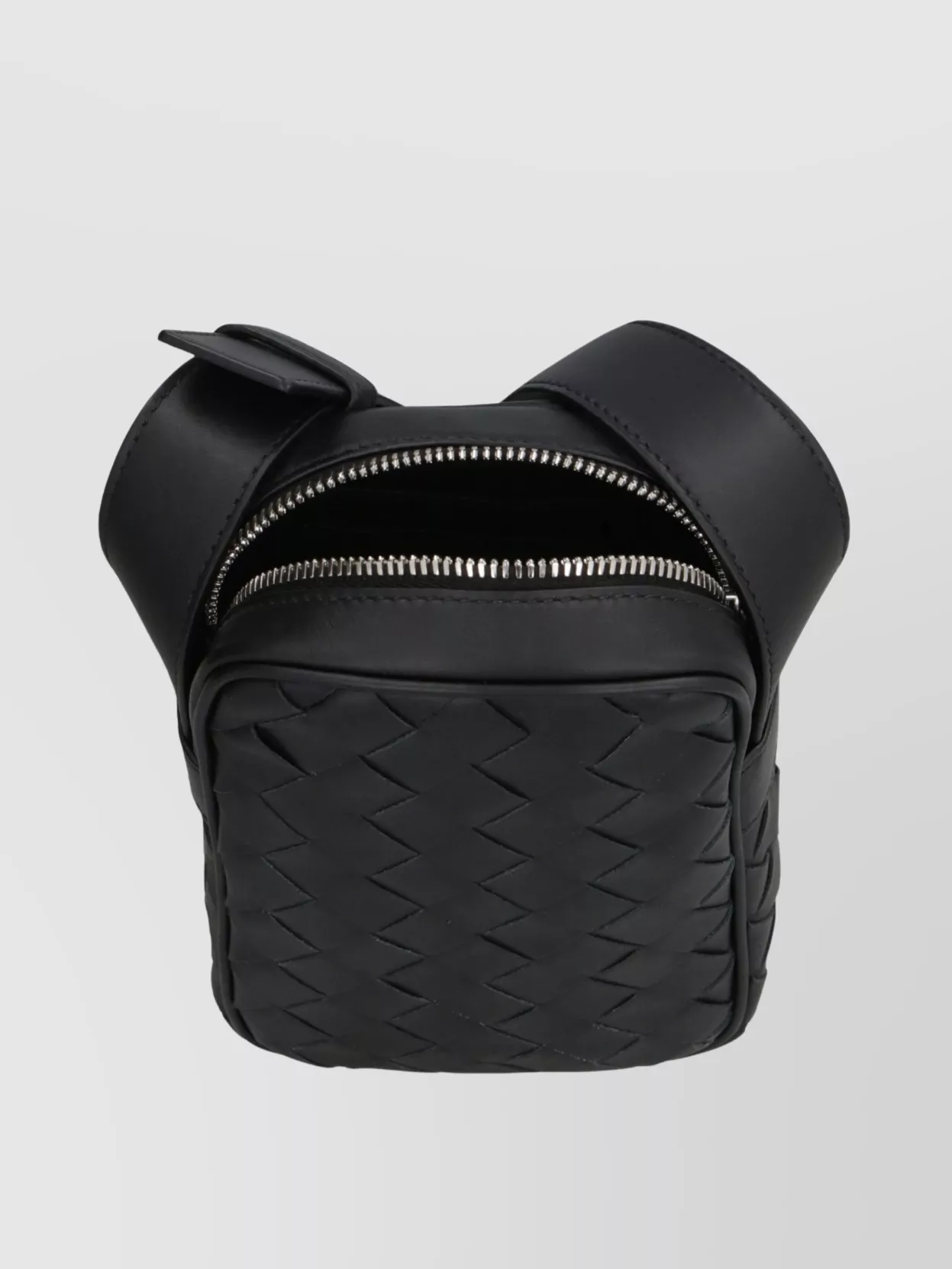 Bottega Veneta Leather Messenger Bag Intrecciato Motif