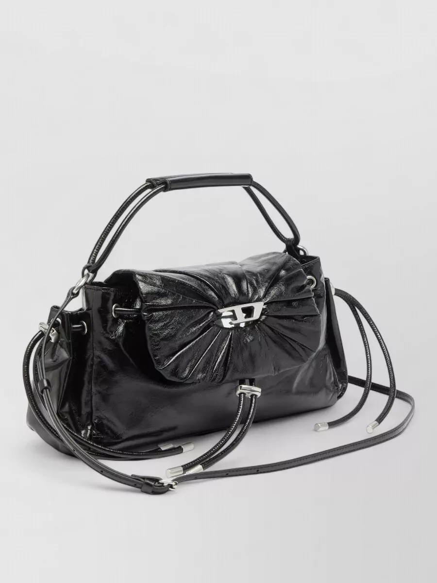 Diesel Scrunch-D Calf Leather Shoulder Bag