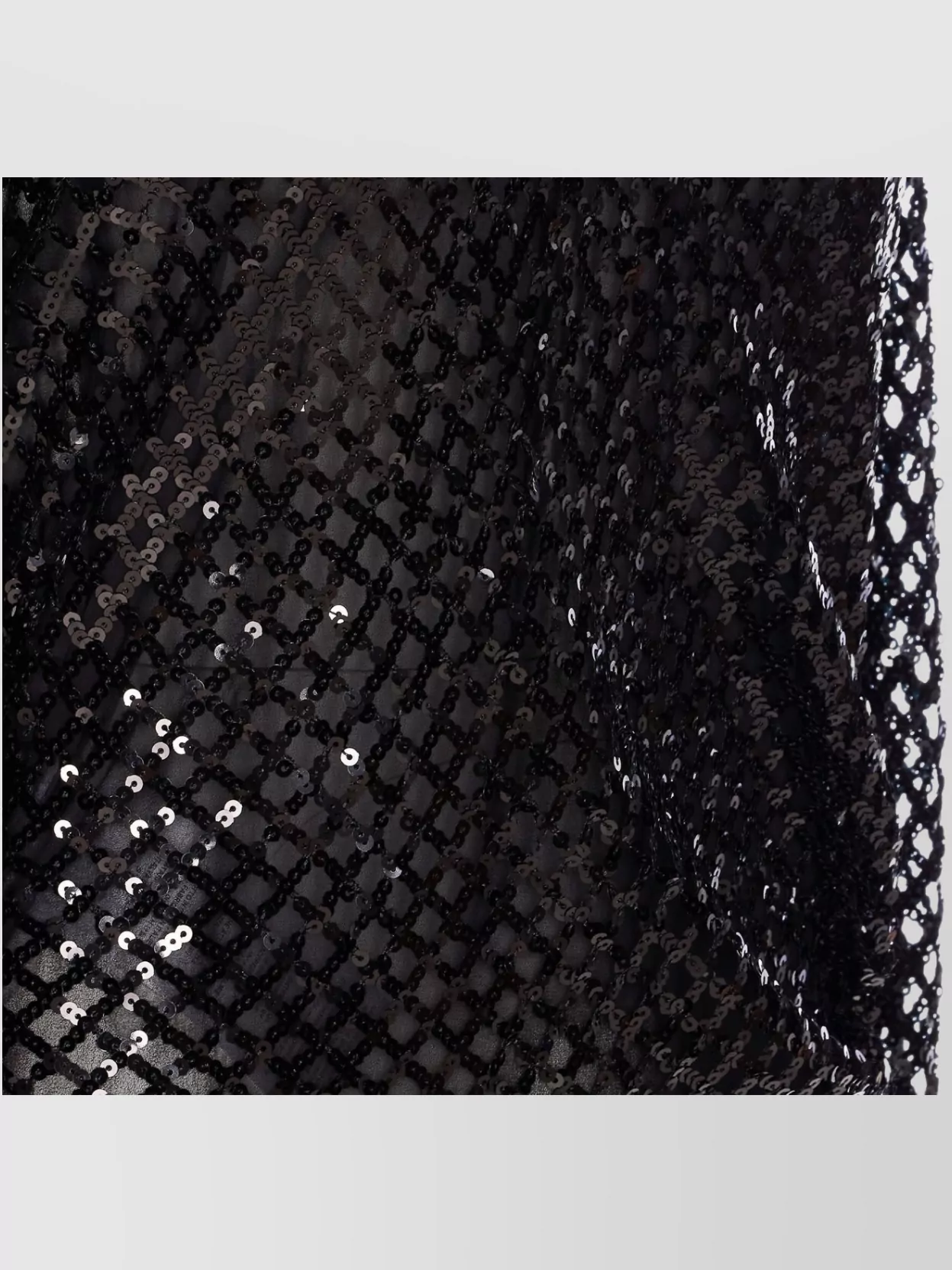 Attico Sequin Embellished Mesh Mini Dress In Black