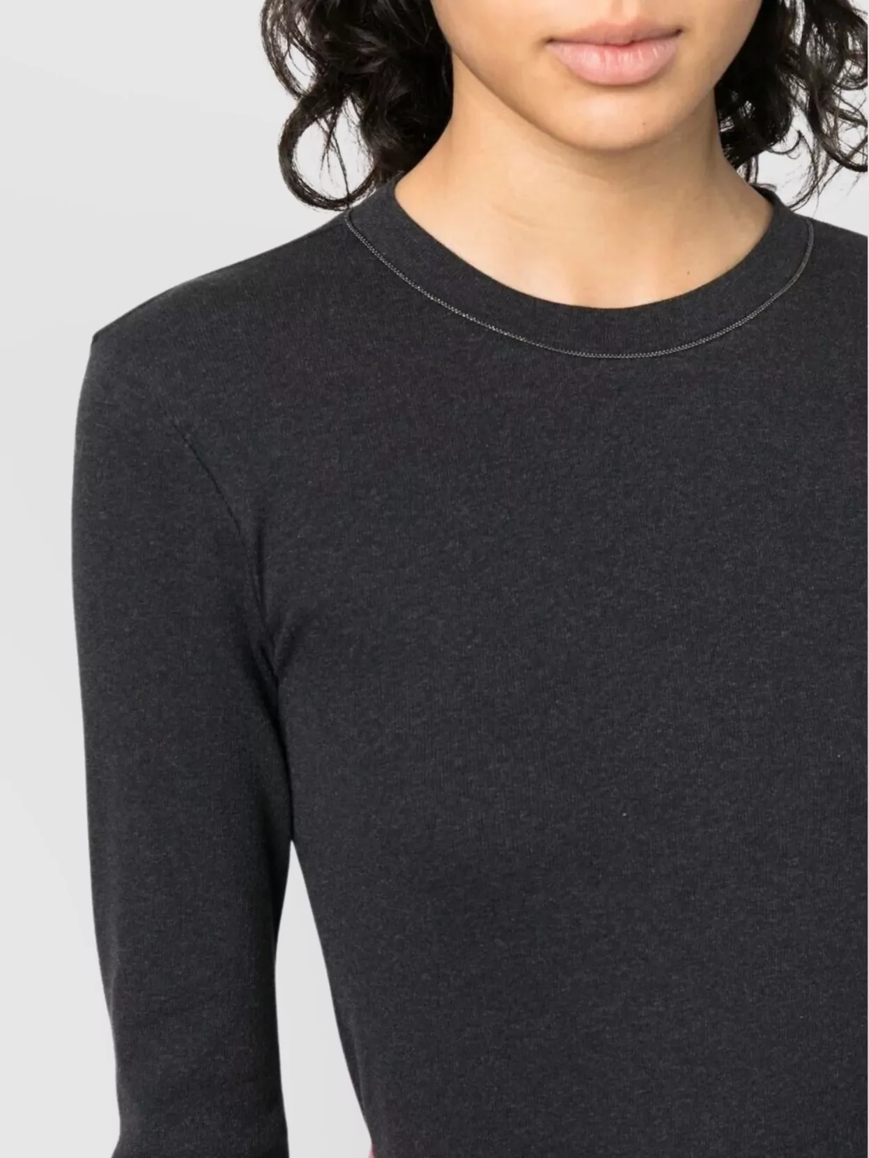 Brunello Cucinelli Ribbed Stretch Jersey Long-Sleeve T-Shirt
