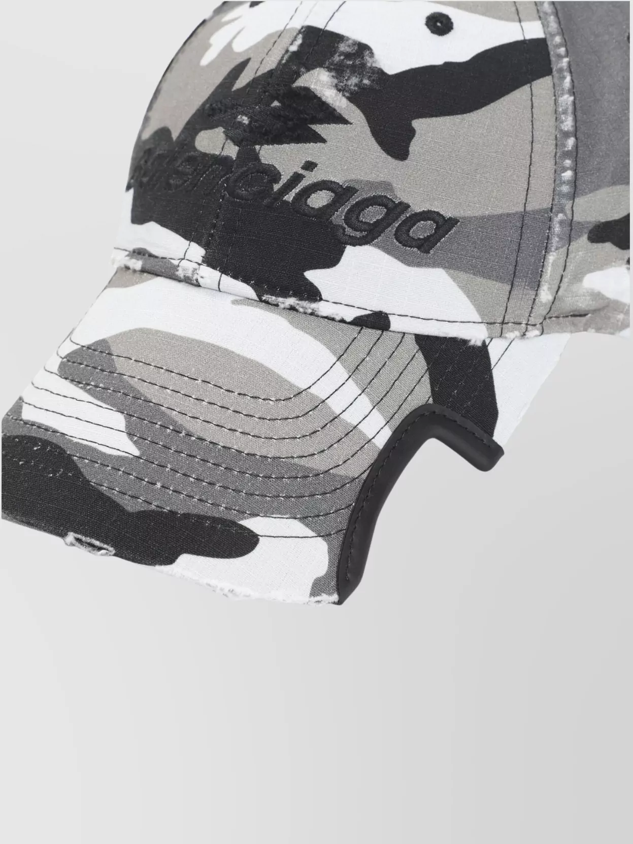 Balenciaga Camouflage Cap With Curved Brim Design