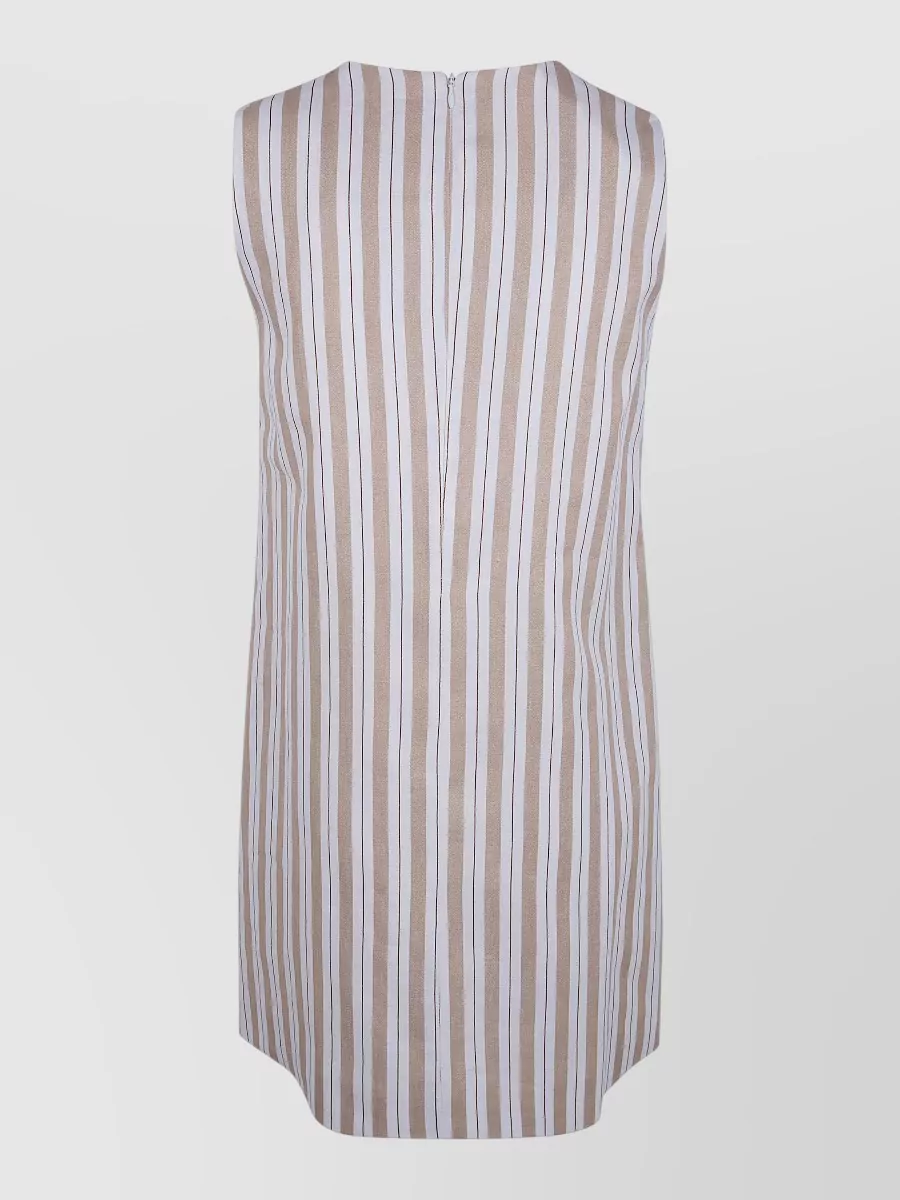 Semicouture Striped Linen Mini Dress