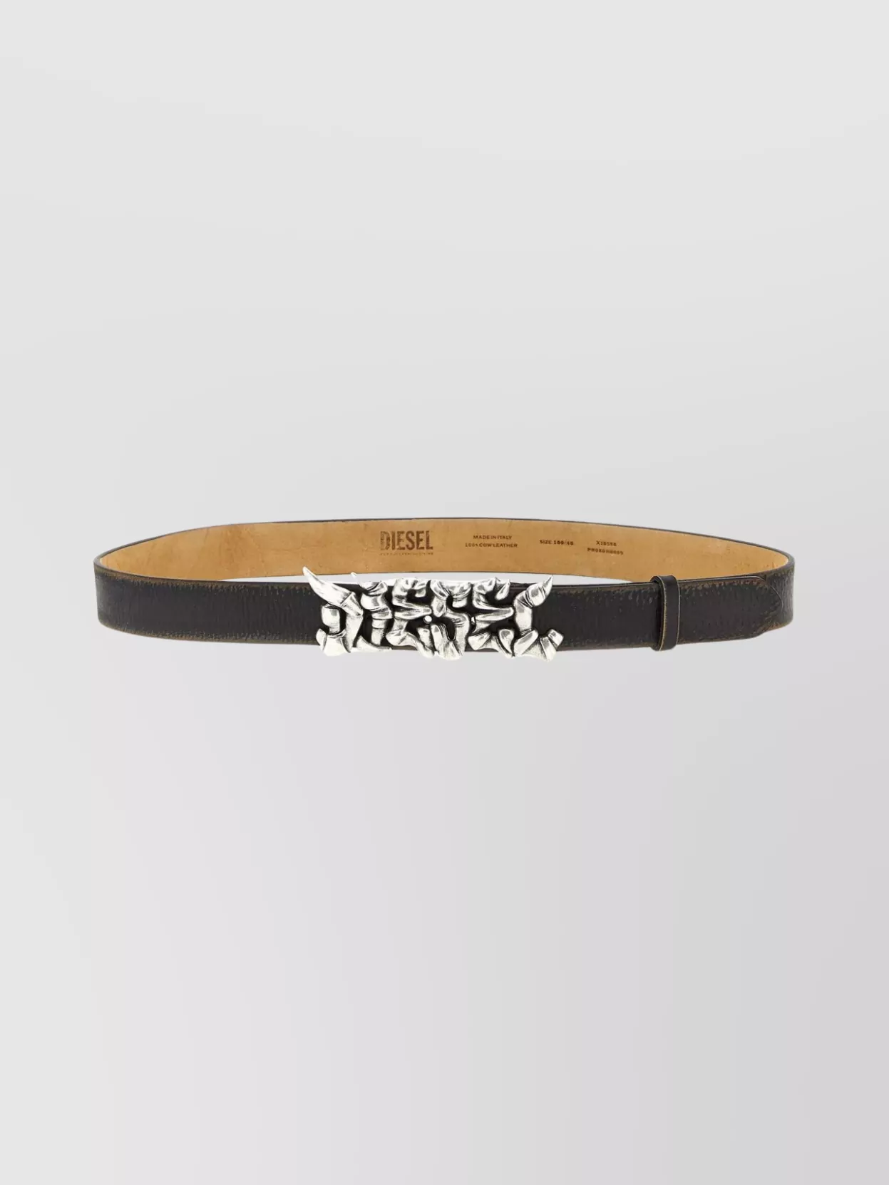 Diesel Adjustable Belt Metallic Buckle In Black