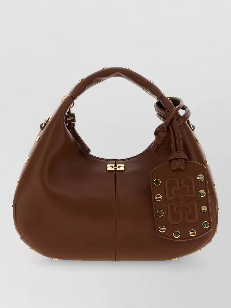 Ganni Mini hobo mini studded synthetic leather clutch bag