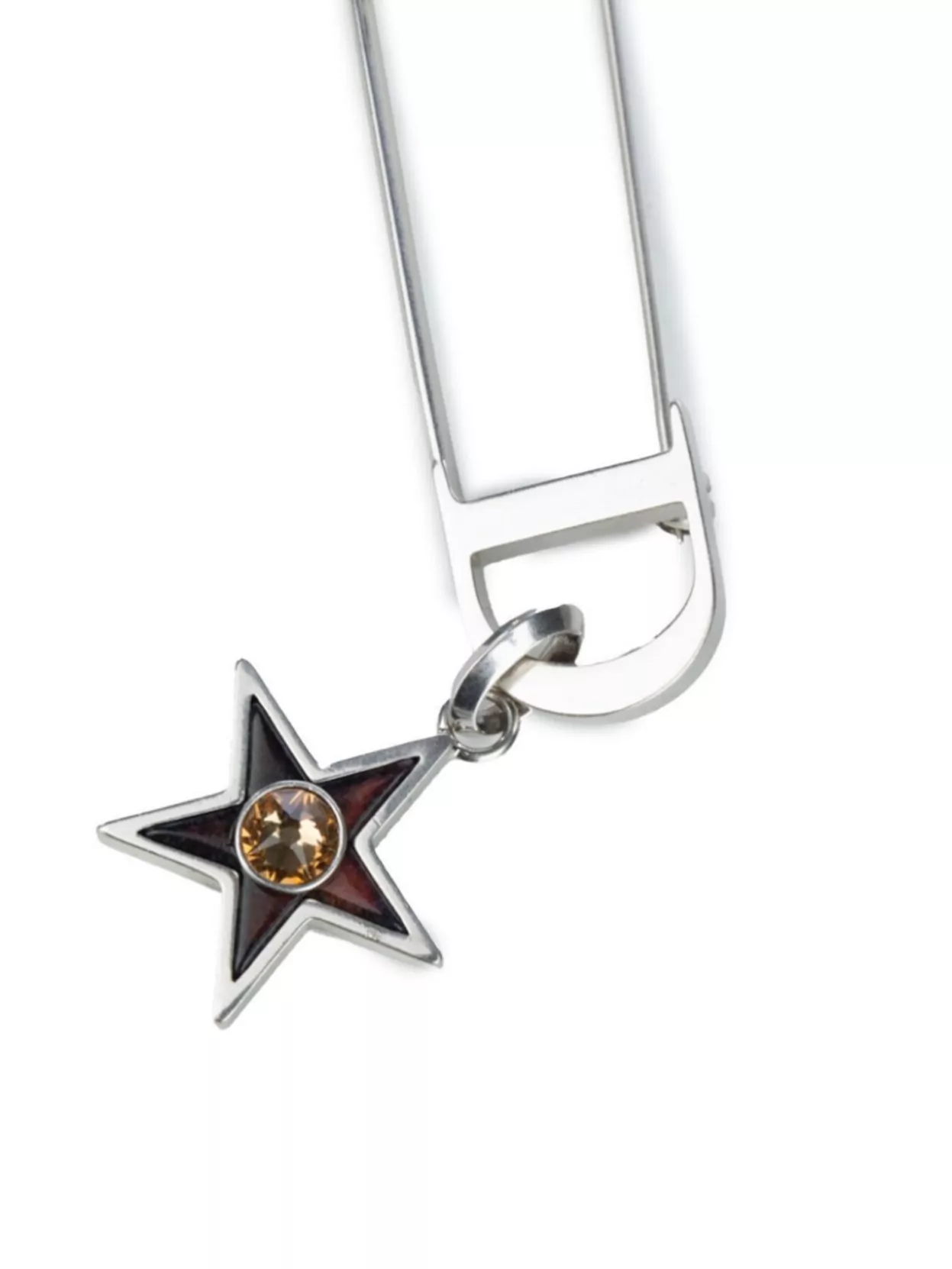Dior Metal Star Safety Pin Brooch In Metallic