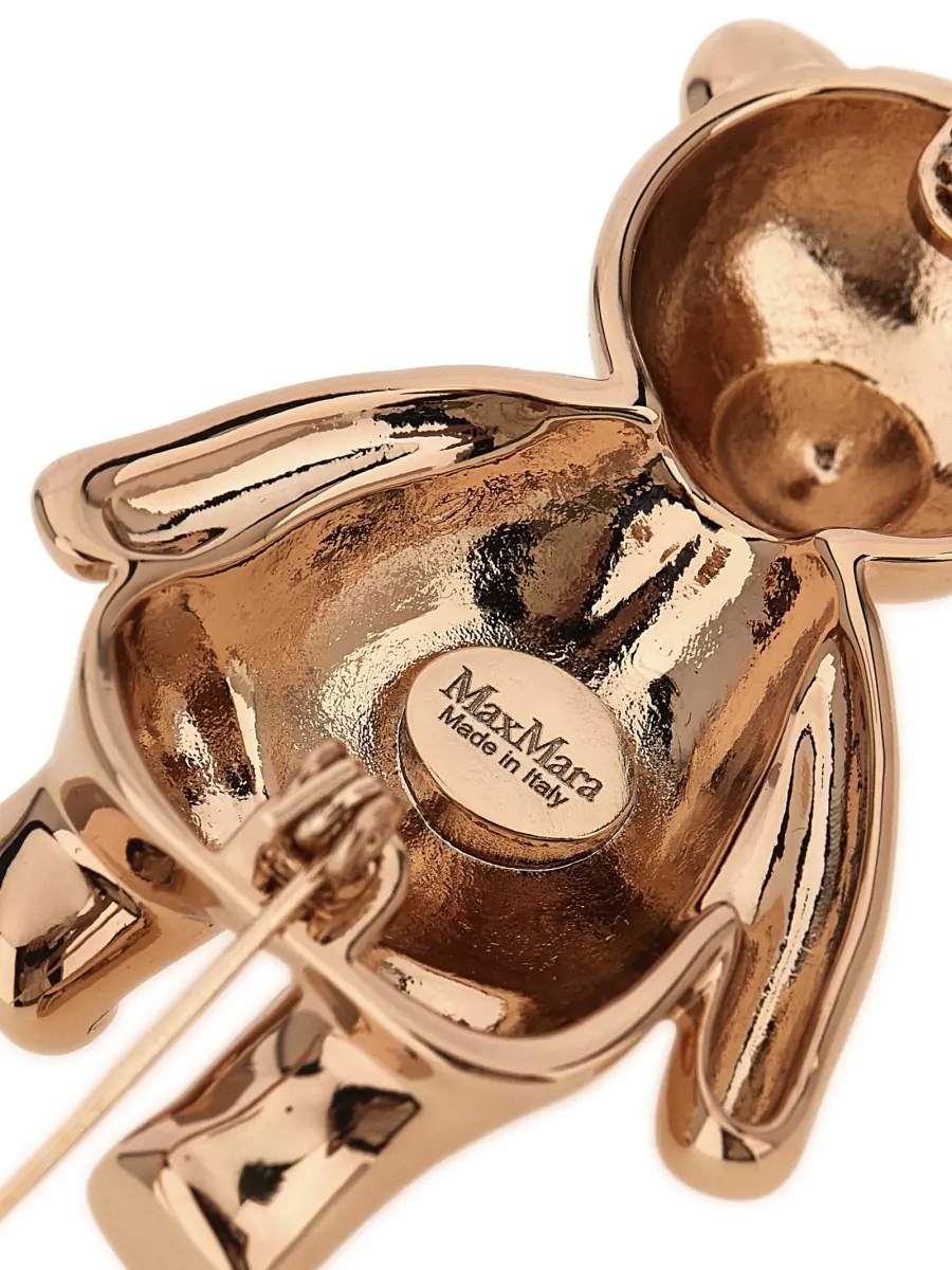 Max Mara Crystal Embellished Bear Brooch
