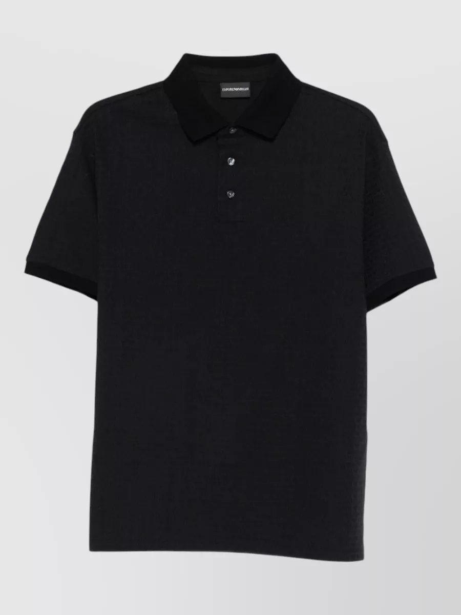 Emporio Armani textured cotton polo shirt