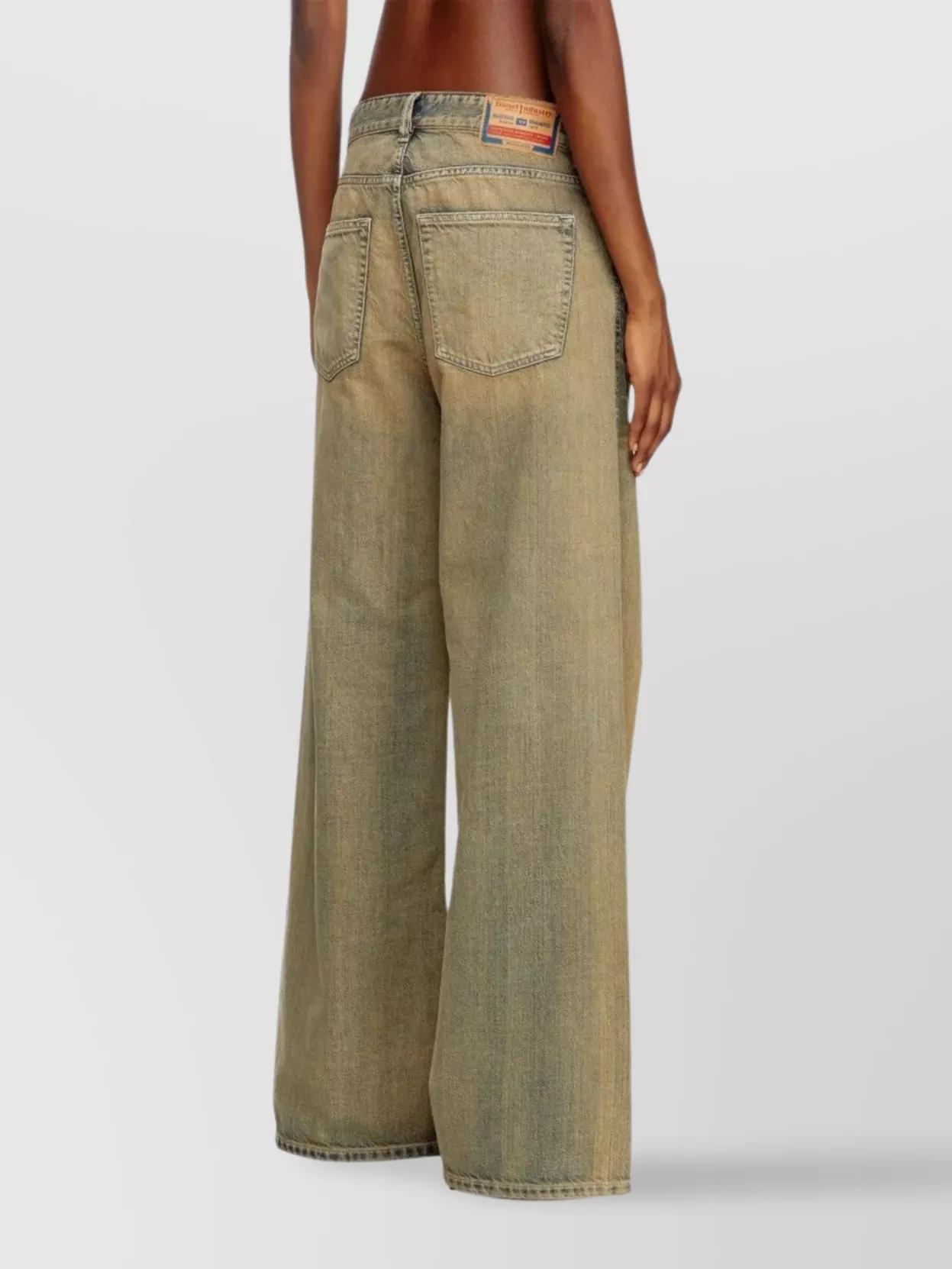 Diesel Straight-leg Jeans In Faded Beige Cotton