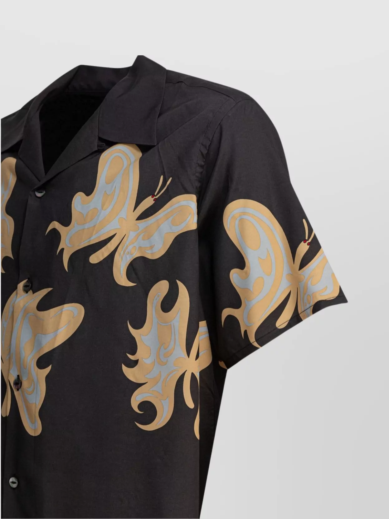 Shop Needles Butterfly Print Camp Collar Short Sleeves Shirt
