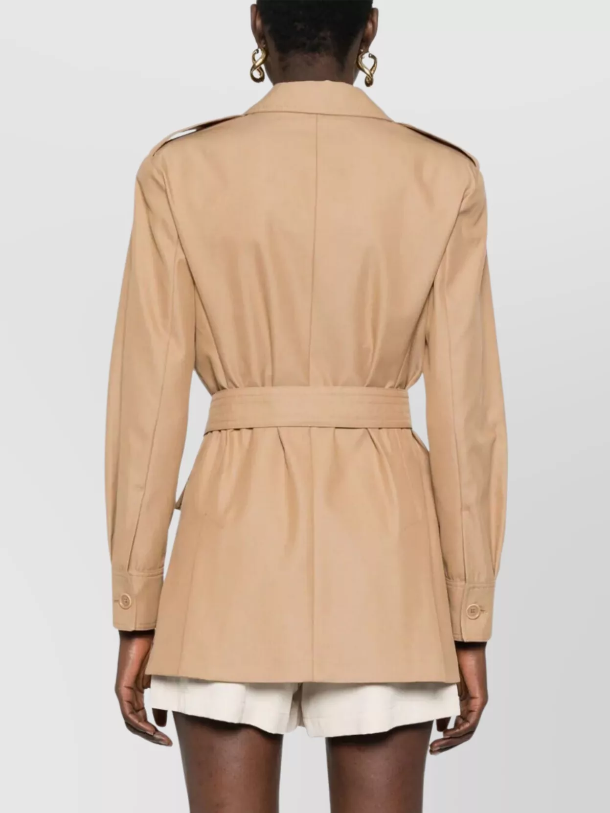 Max Mara Belted Jacket With Epaulettes And Pockets