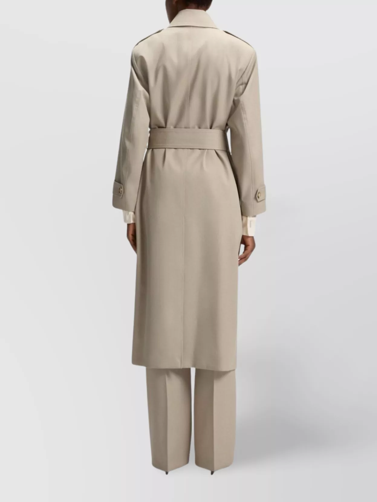 Boss Wool Trench Coat Belted Waist