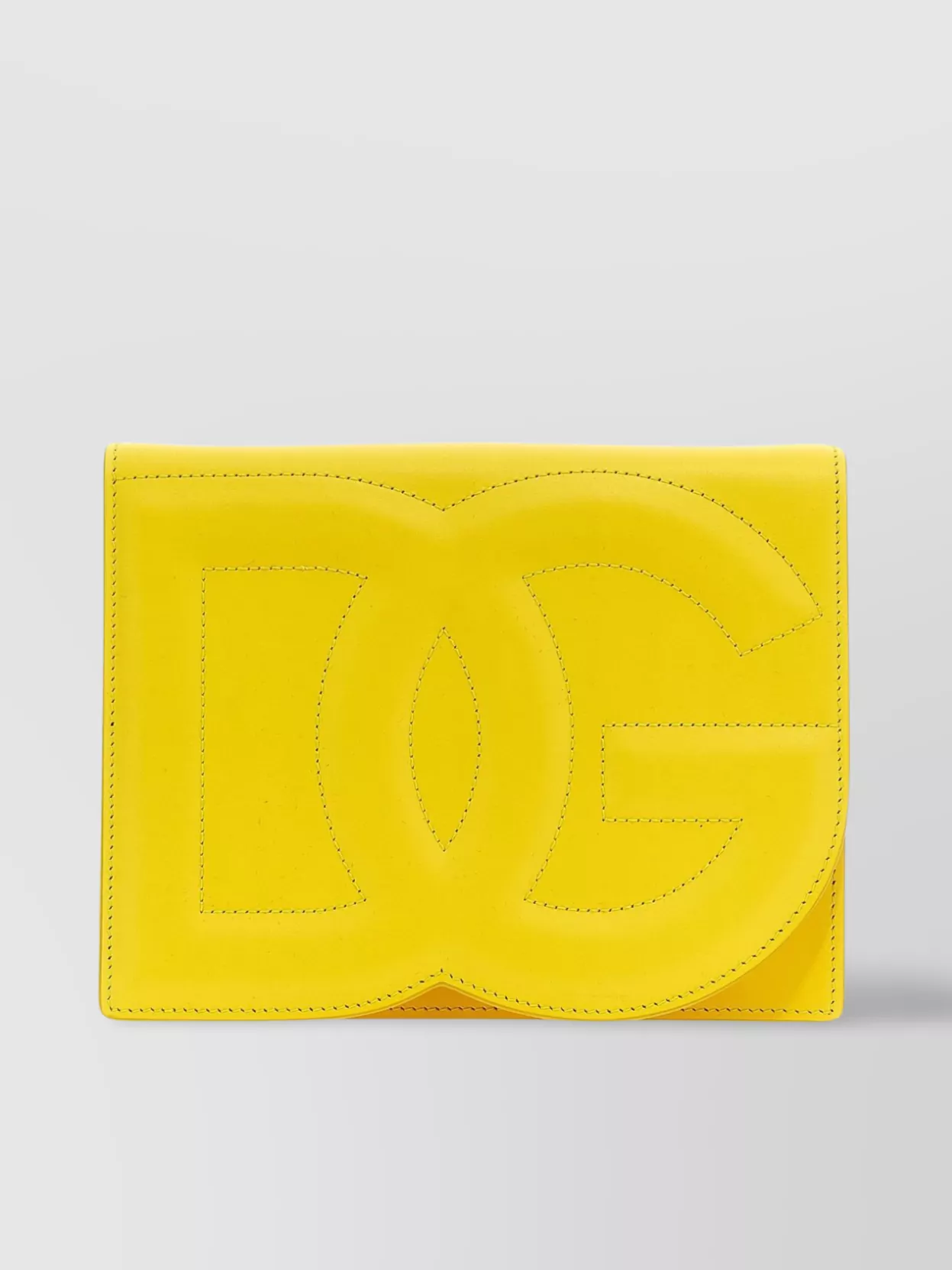 Dolce & Gabbana Adjustable Strap Rectangular Clutch With Stitch Detailing In Yellow