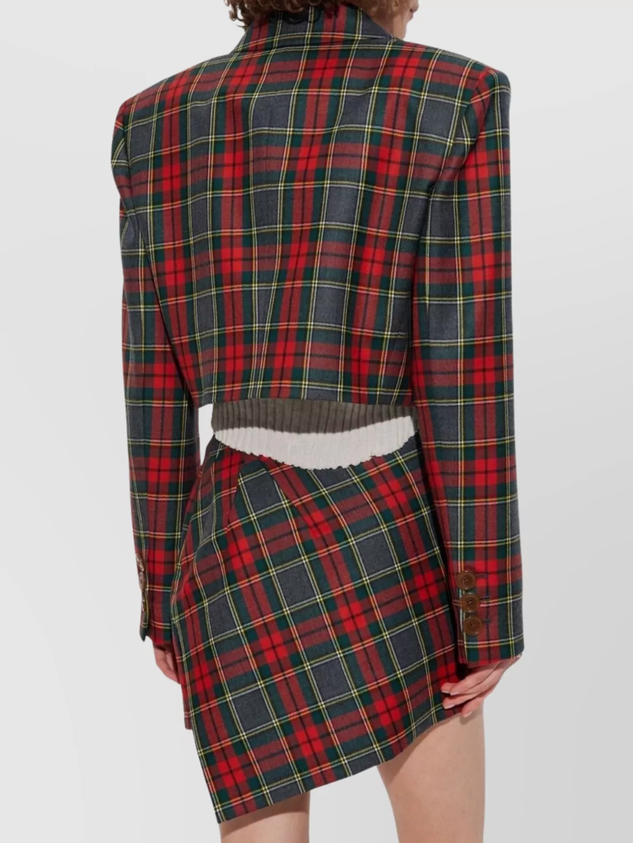 Vivienne Westwood Structured Plaid Peak Lapel Blazer