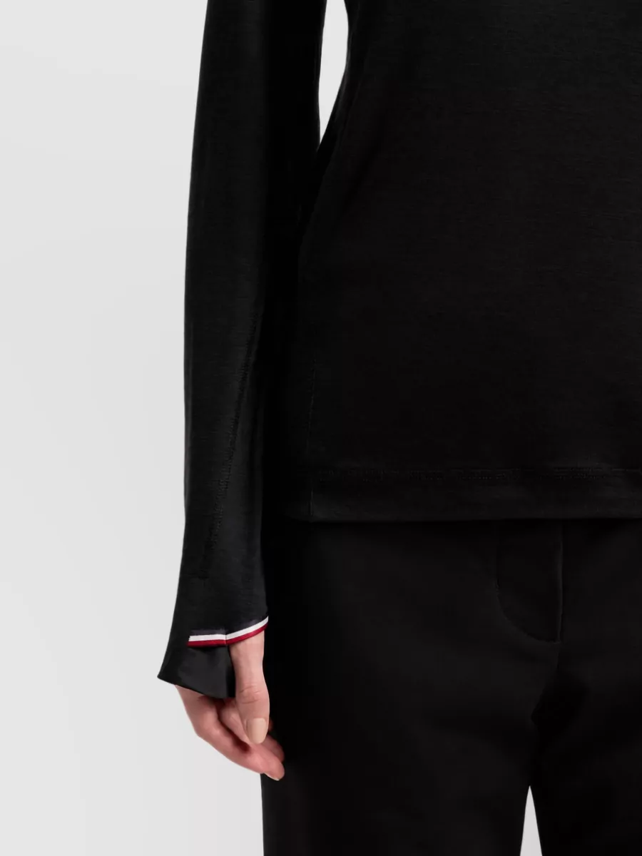 Moncler Wool Silk Half Zip Mock Neck Sweater