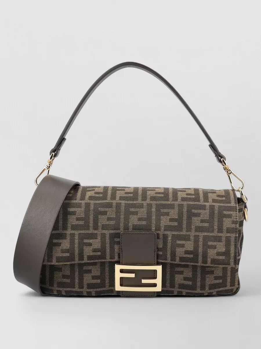 Fendi Baguette Shoulder Bag Jacquard Ff Nineteen