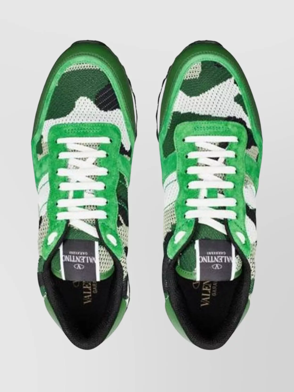 Valentino Garavani Camouflage Sneakers With Mesh And Rubber Sole