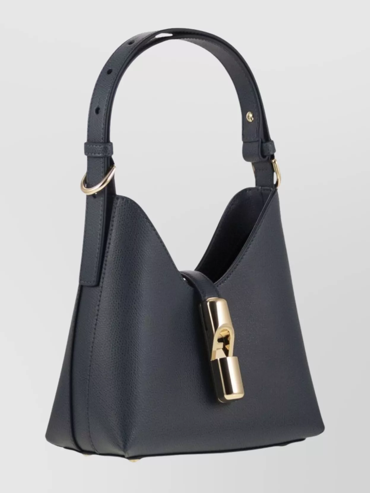 Furla Structured Textured Shoulder Bag With Top Handle