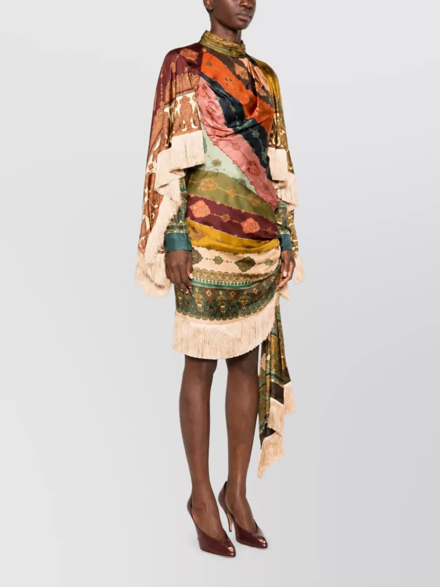 Zimmermann Silk Paisley-Print Draped Mini Dress