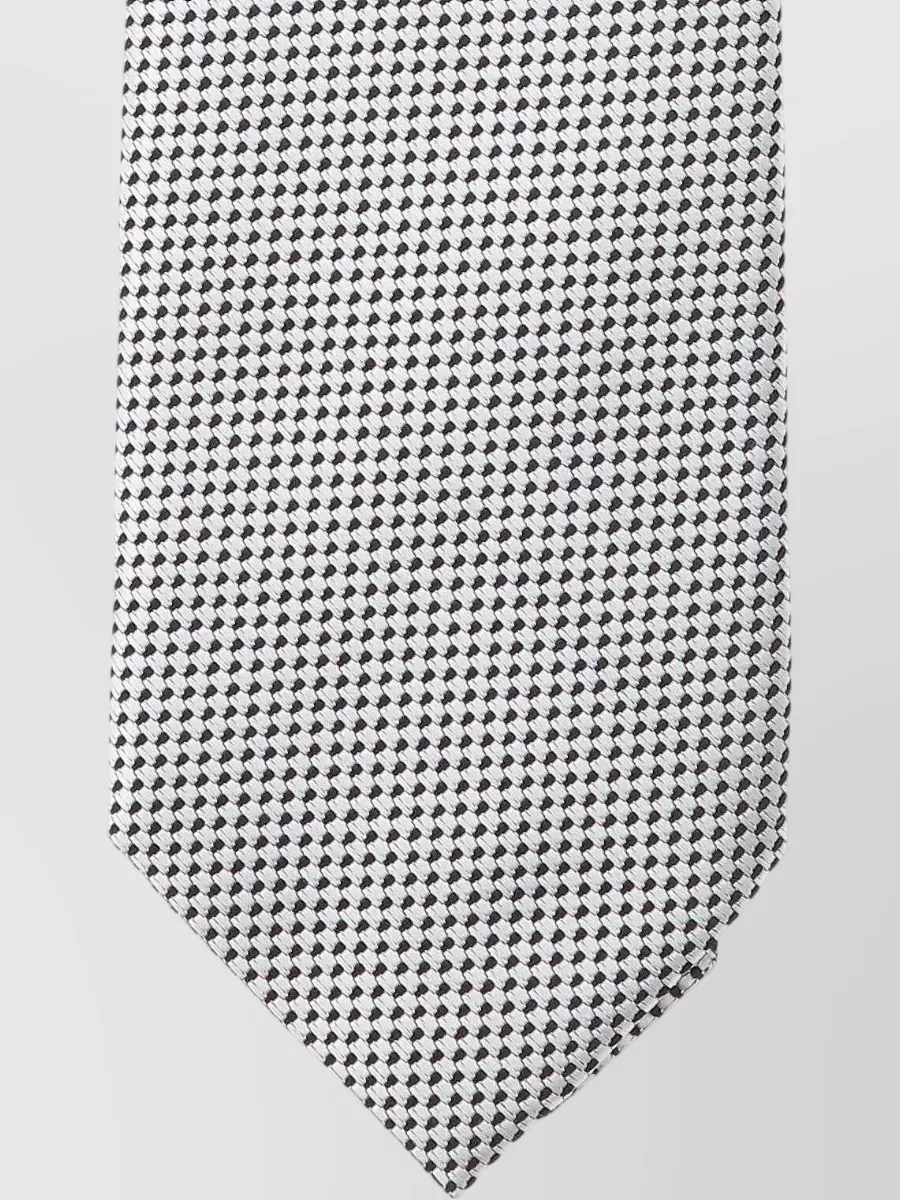 Tom Ford Slim Tie Geometric Pattern Textured Fabric