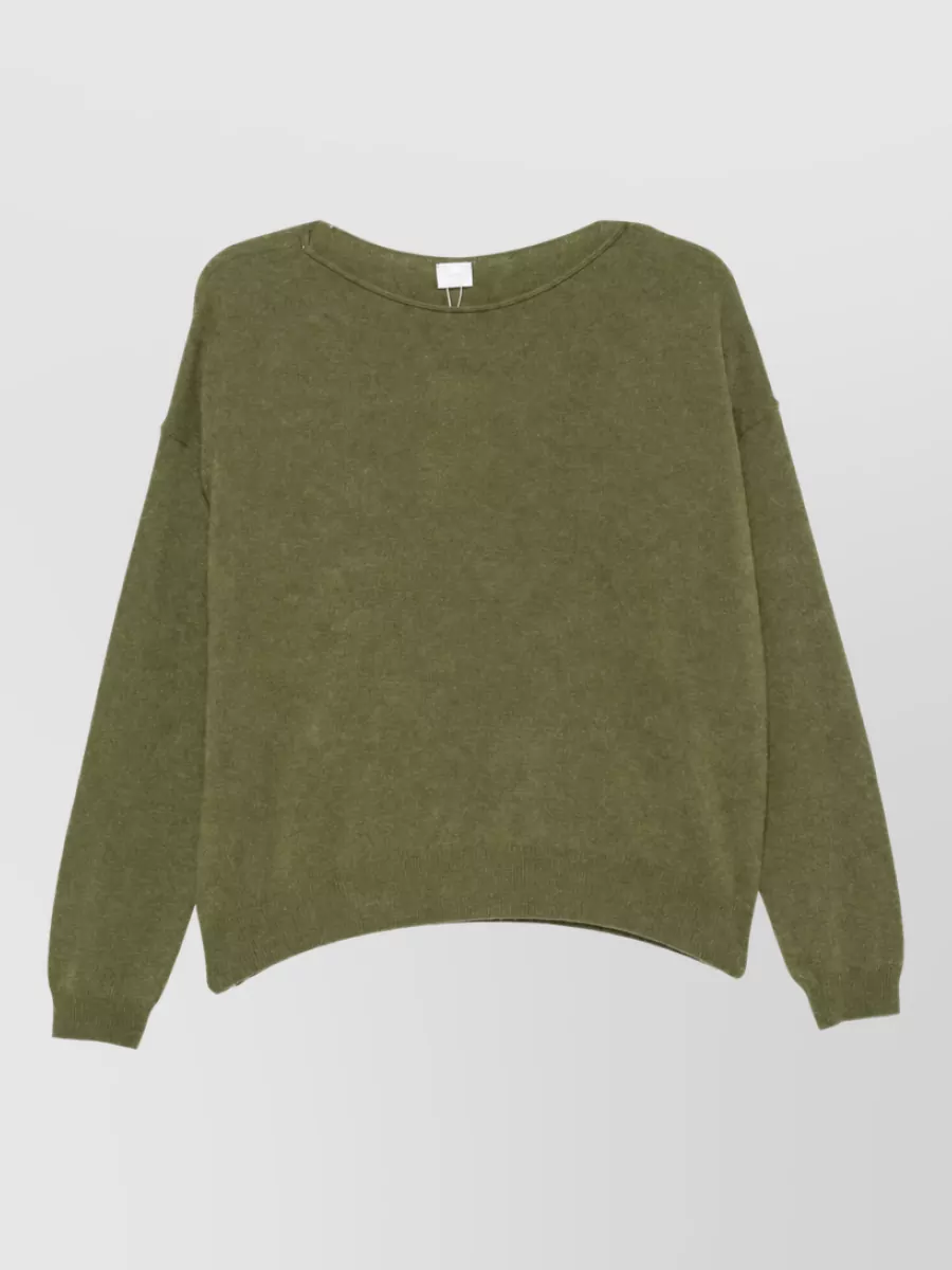 Ct Plage Cashmere Fine-Knit Boat Neck Long-Sleeve Sweater