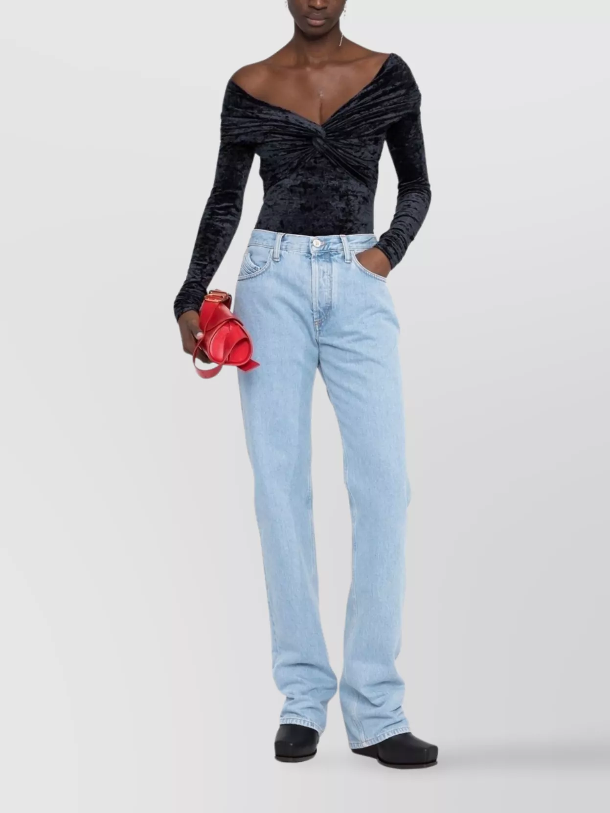 The Attico Straight Leg High Rise Denim Jeans