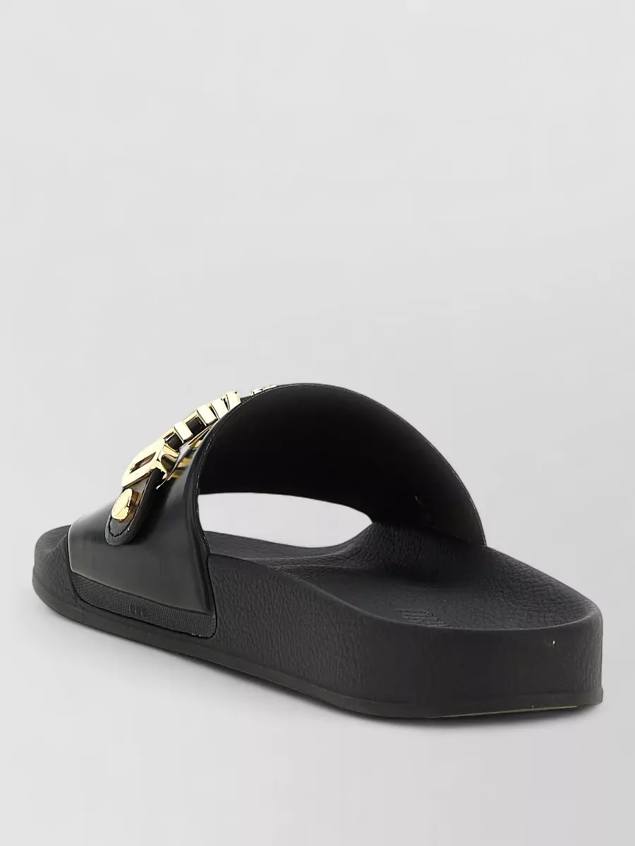 Moschino Leather Pool Slides