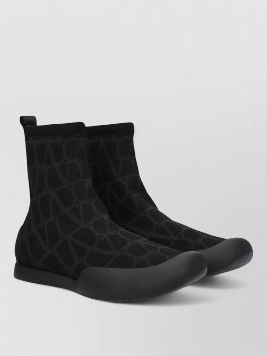 Valentino Garavani Logo Knit High-Top Sneakers